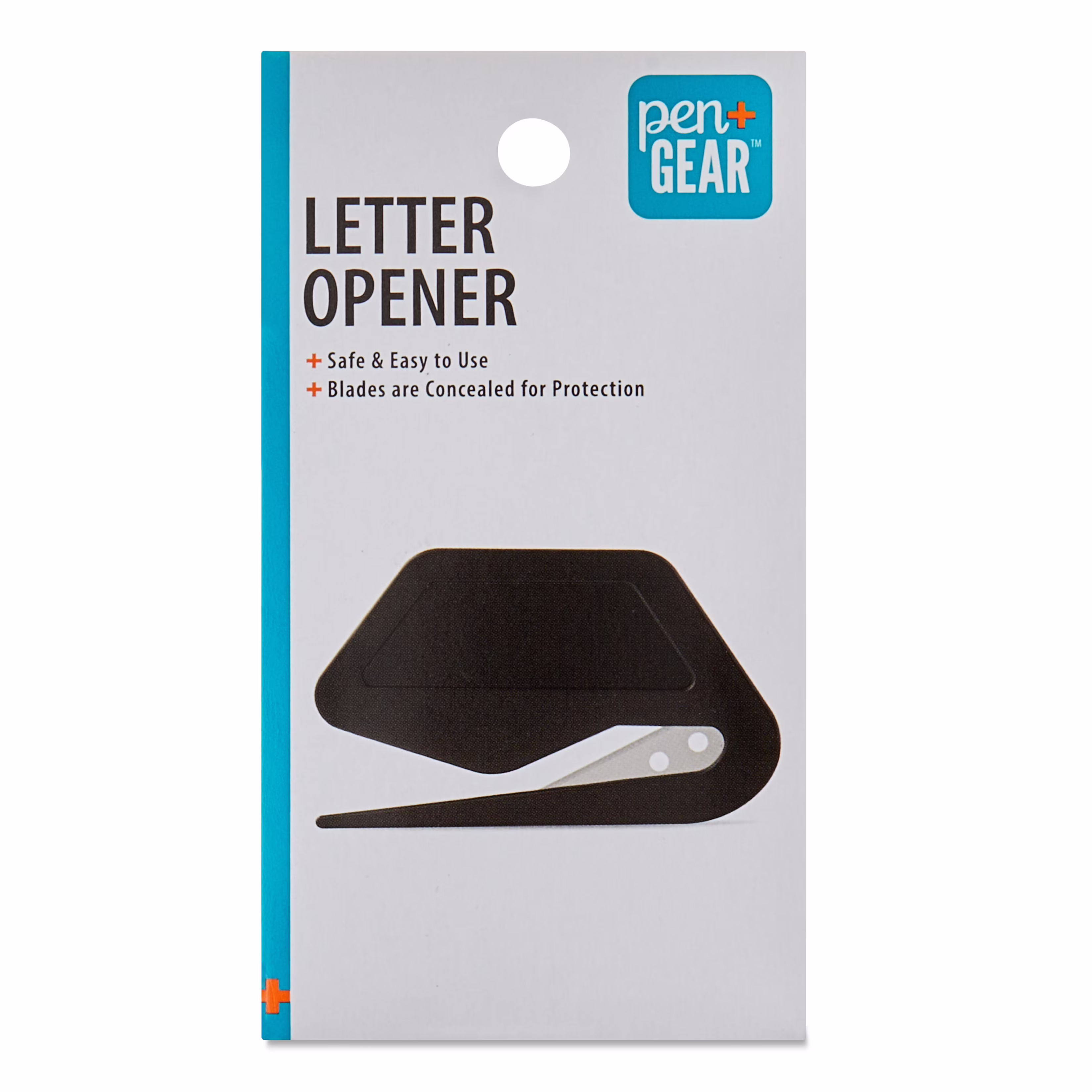 Pen+Gear Stainless Steel Blade Letter Opener, Black