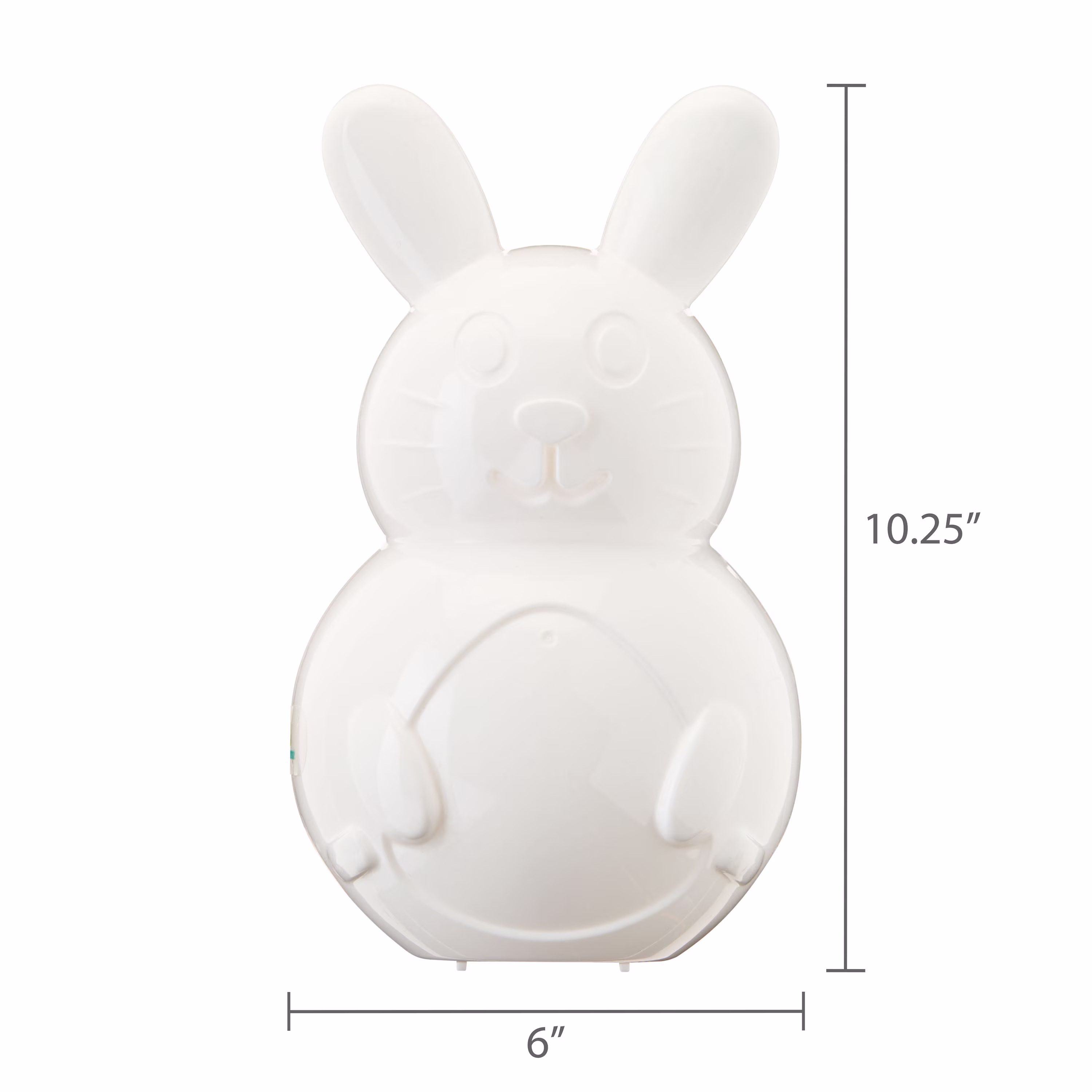 Plastic Bunny Container, White, 10.25