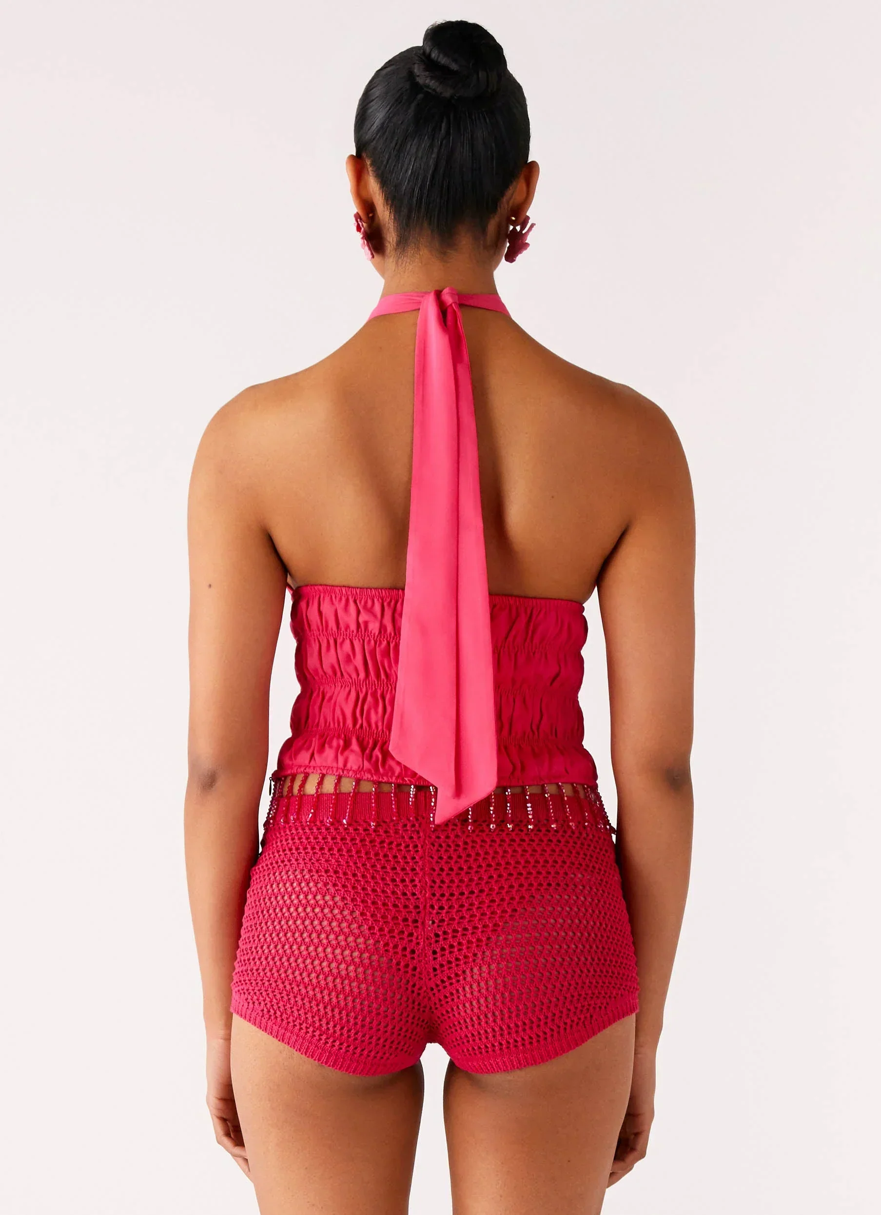 Teuila Beaded Top - Fuchsia