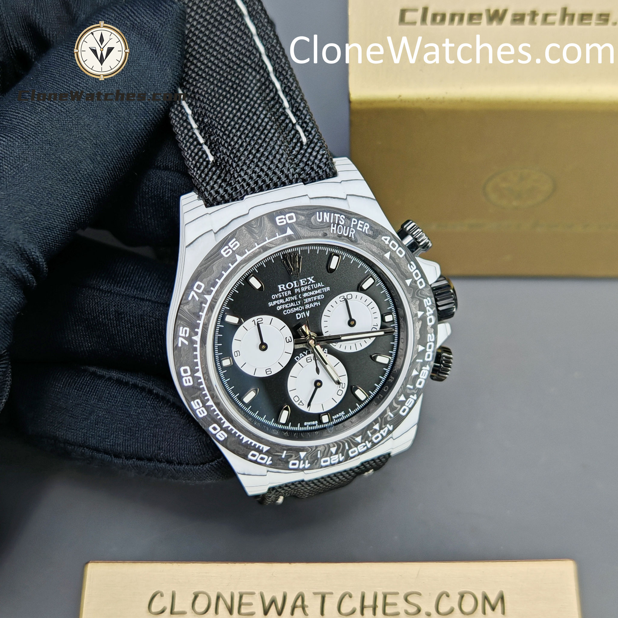 Modified Super Clone Watches 1:1 DiW Rolex Daytona In White Quartz Fiber “IRBIS V2”
