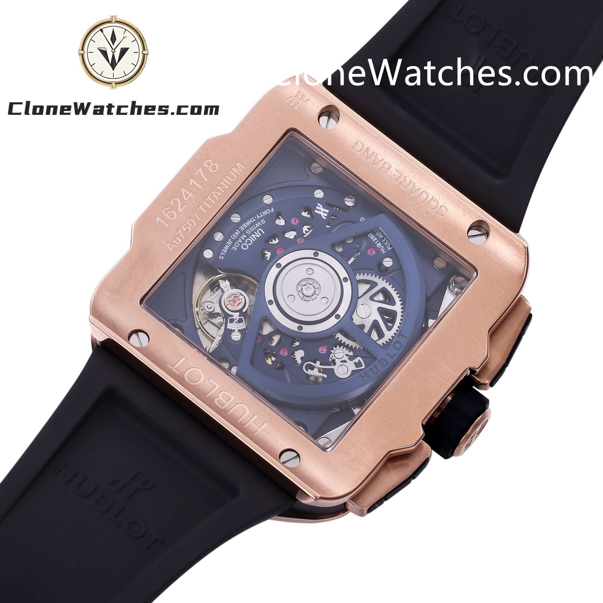 Hublot Super Clone Watches 1:1 Square Bang Unico King Gold Blue 42MM 821.OX.5180.RX