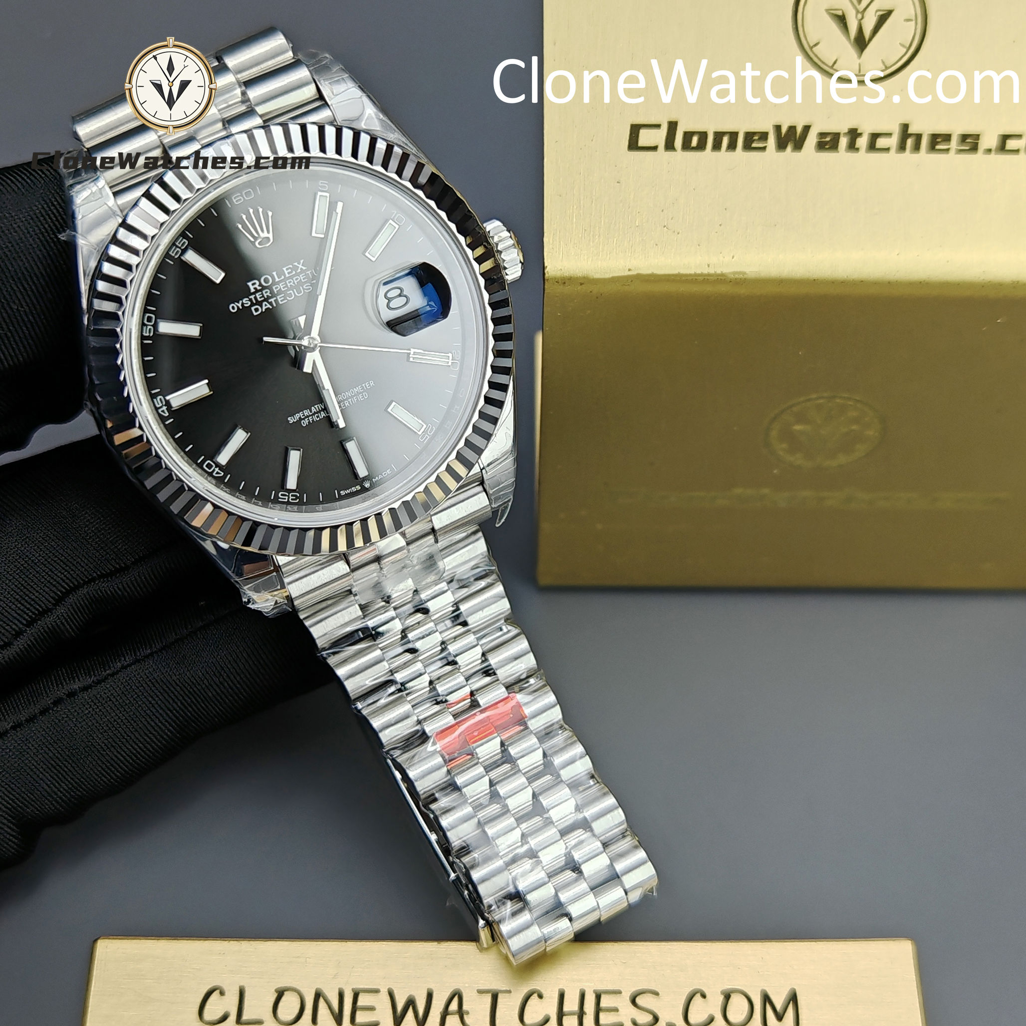Rolex Super Clone Watches 1:1 DateJust Black Dial m126334-0018 Jubilee 41MM 3235 Movement