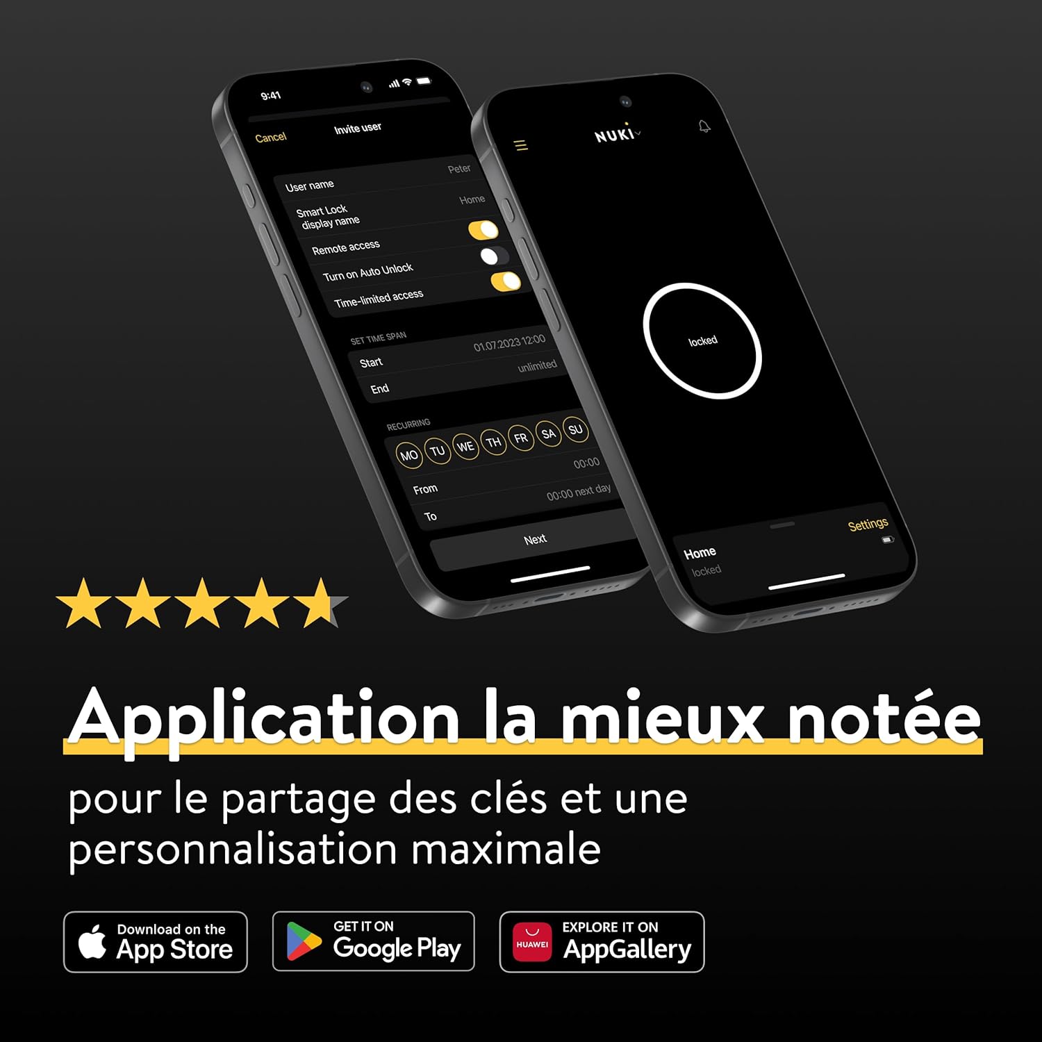 Serrure connectée Bluetooth WiFi Matter installation sans changement cylindre