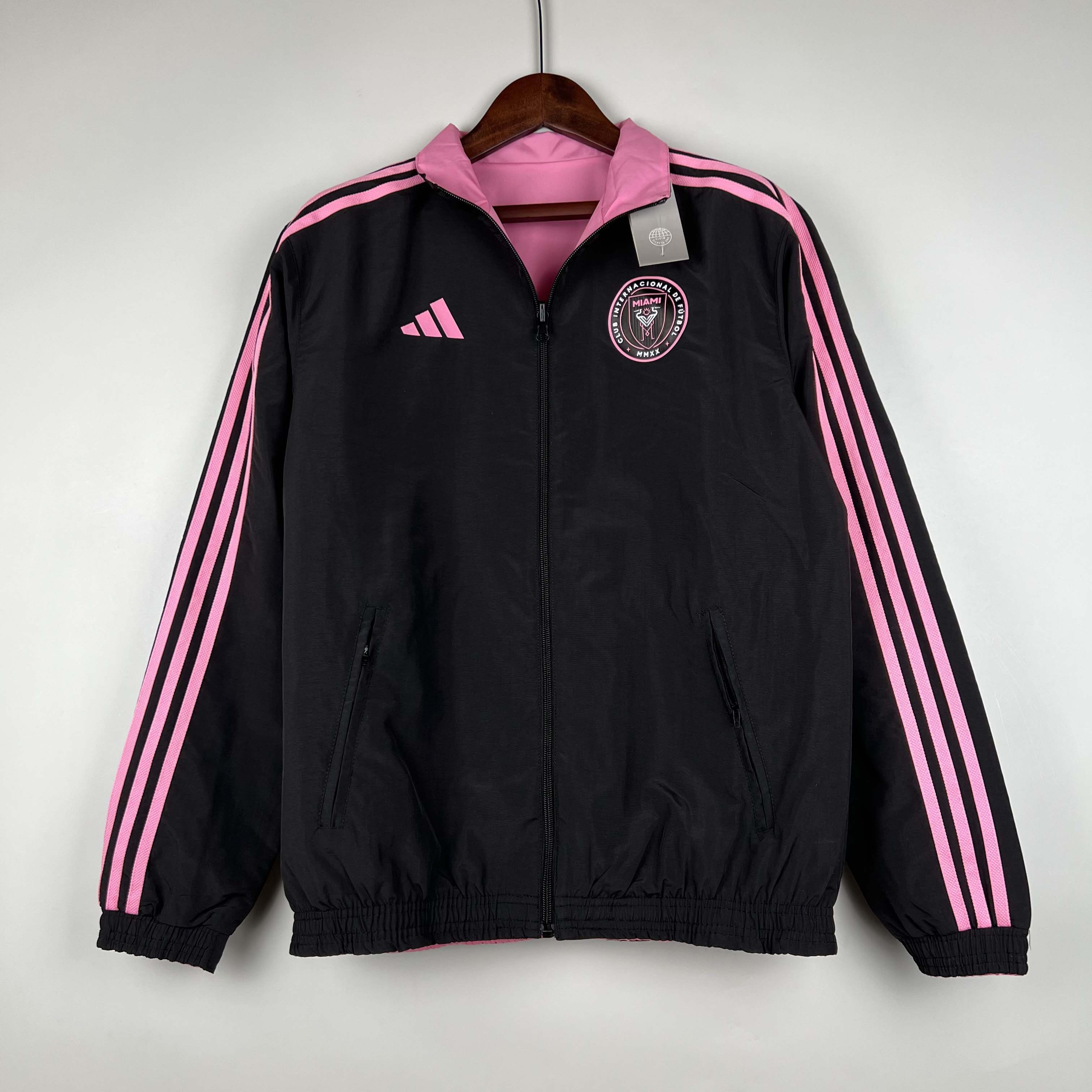 2023/2024 Inter Miami Reversible Windbreaker(black-pink)Soccer Jersey 1:1 Thai Quality