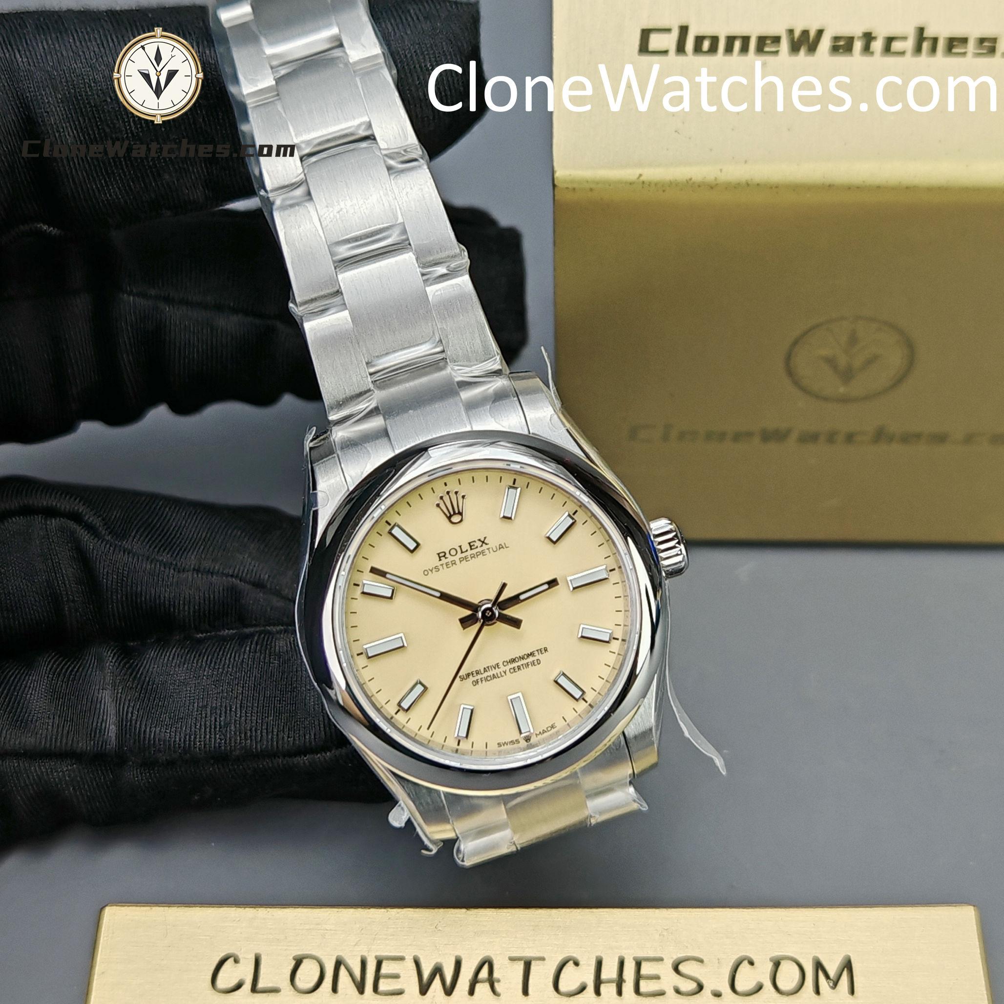 Rolex Super Clone Watches 1:1 Oyster Perpetual Yellow Dial m277200-0013 31mm 2232 Movement