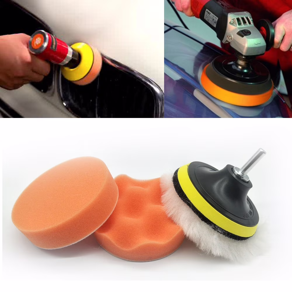 Teissuly Car Polisher Pad Buffer Gross Polish Polishing Kit Set Drill Adapter