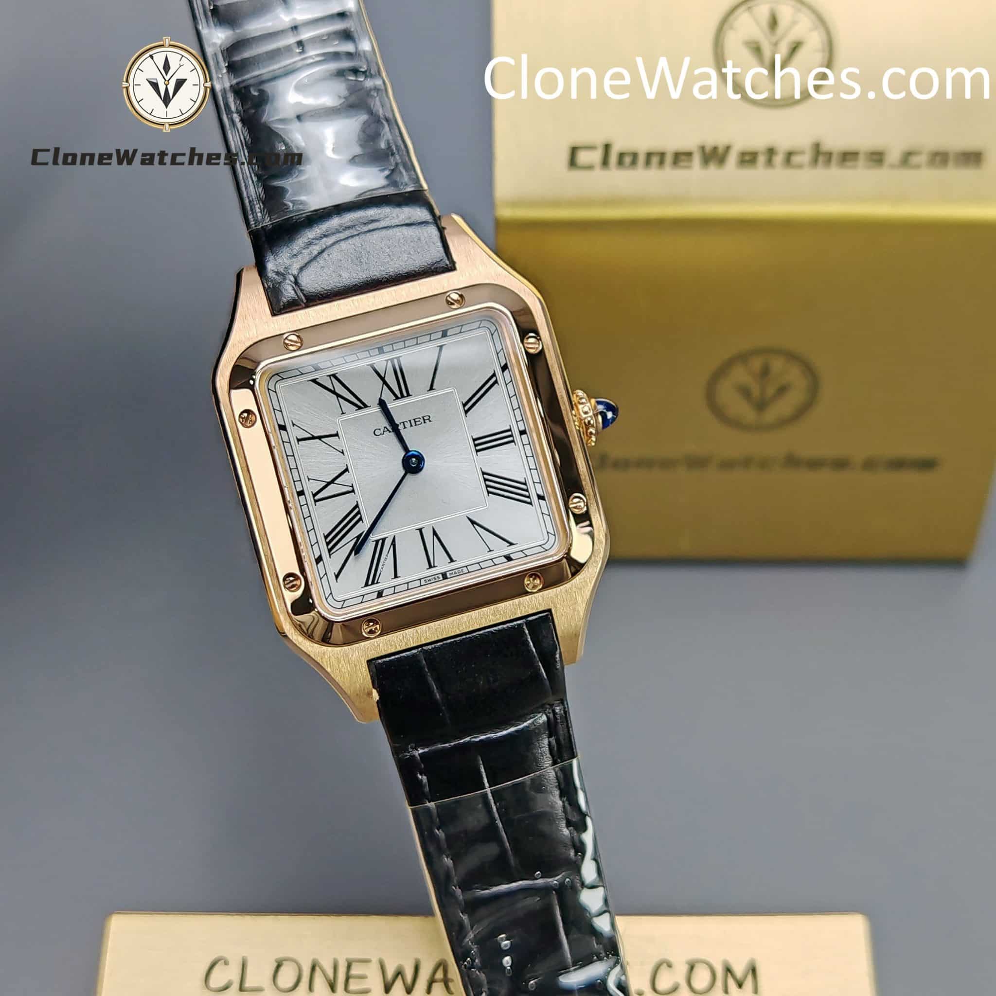 Cartier Super Clone Watches 1:1 Santos Series Silver Grey Dial 43.5*31.4mm WGSA0116
