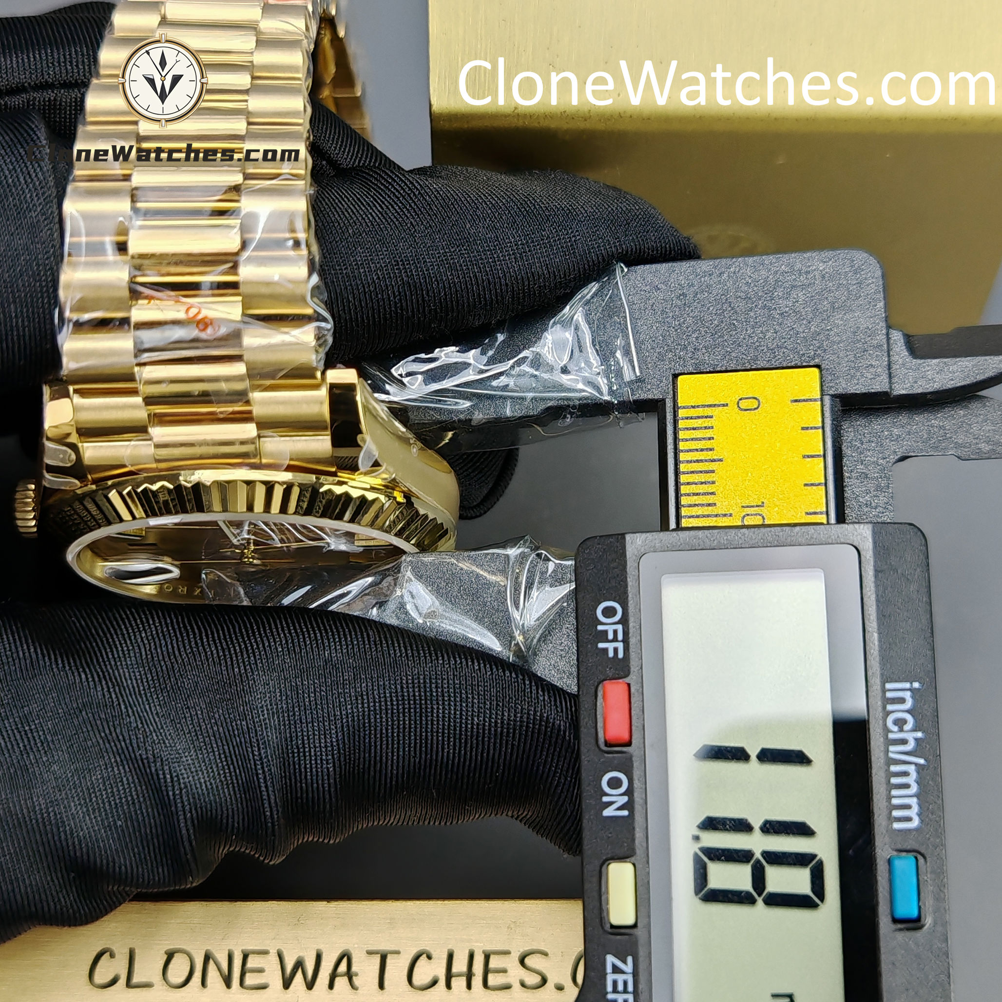Rolex Super Clone Watches 1:1 Day Date 18K Gold 40mm m228238-0003 3255 Movement
