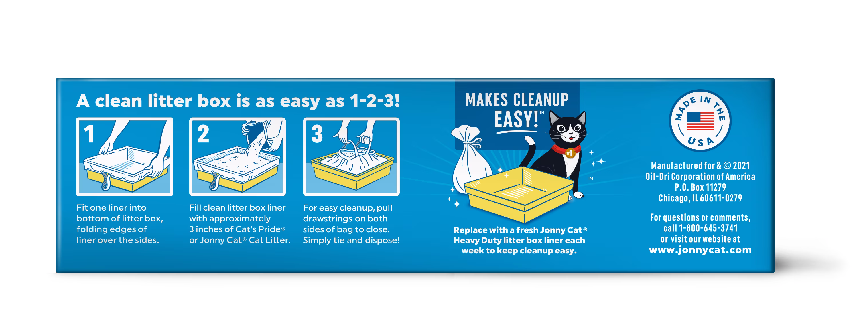 Jonny Cat Heavy Duty Jumbo w/Drawstring Litter Box Liners, 5 ct