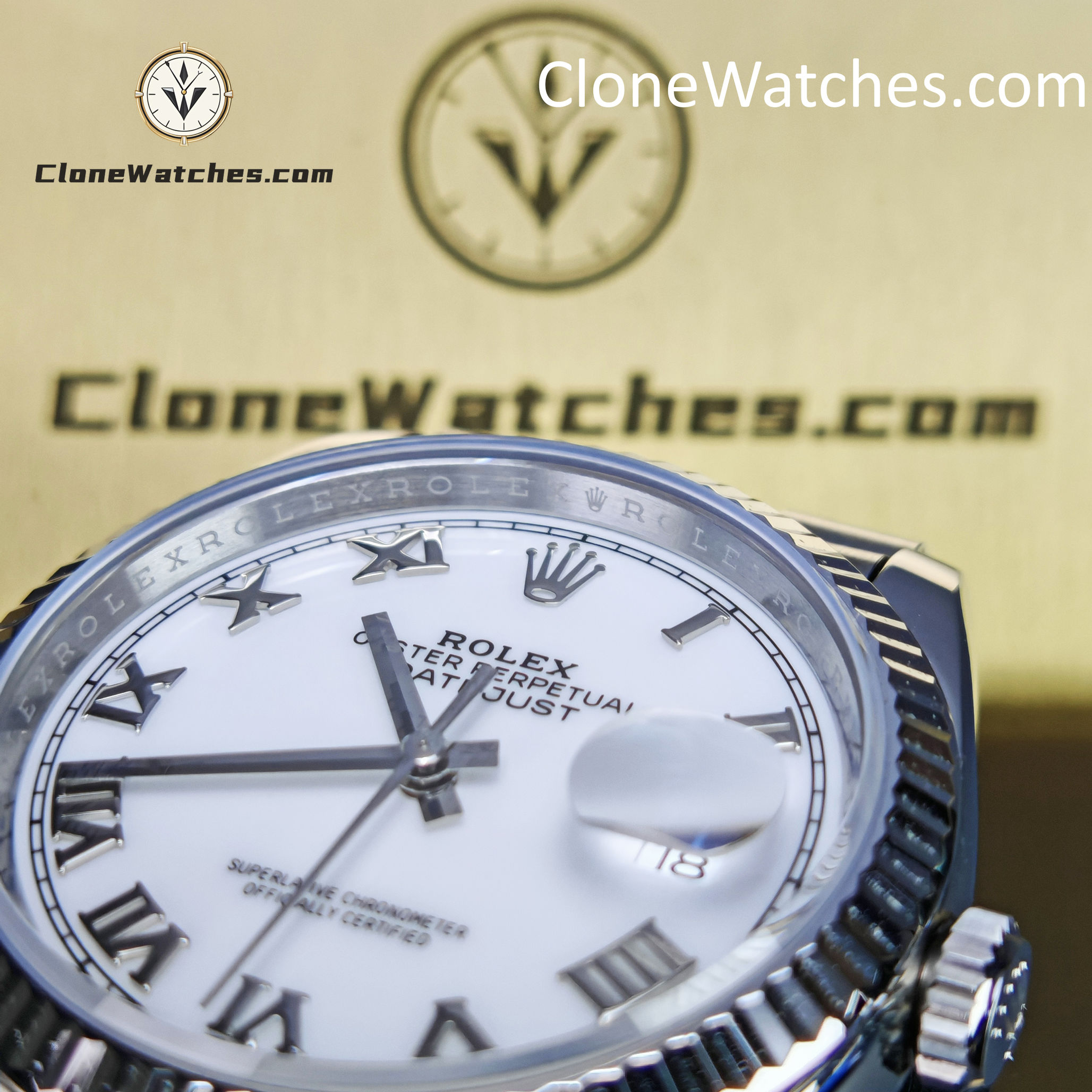 Rolex Super Clone Watches 1:1 DateJust White Dial Roman M126234 – 0025 Jubilee 36MM 3235 Movement