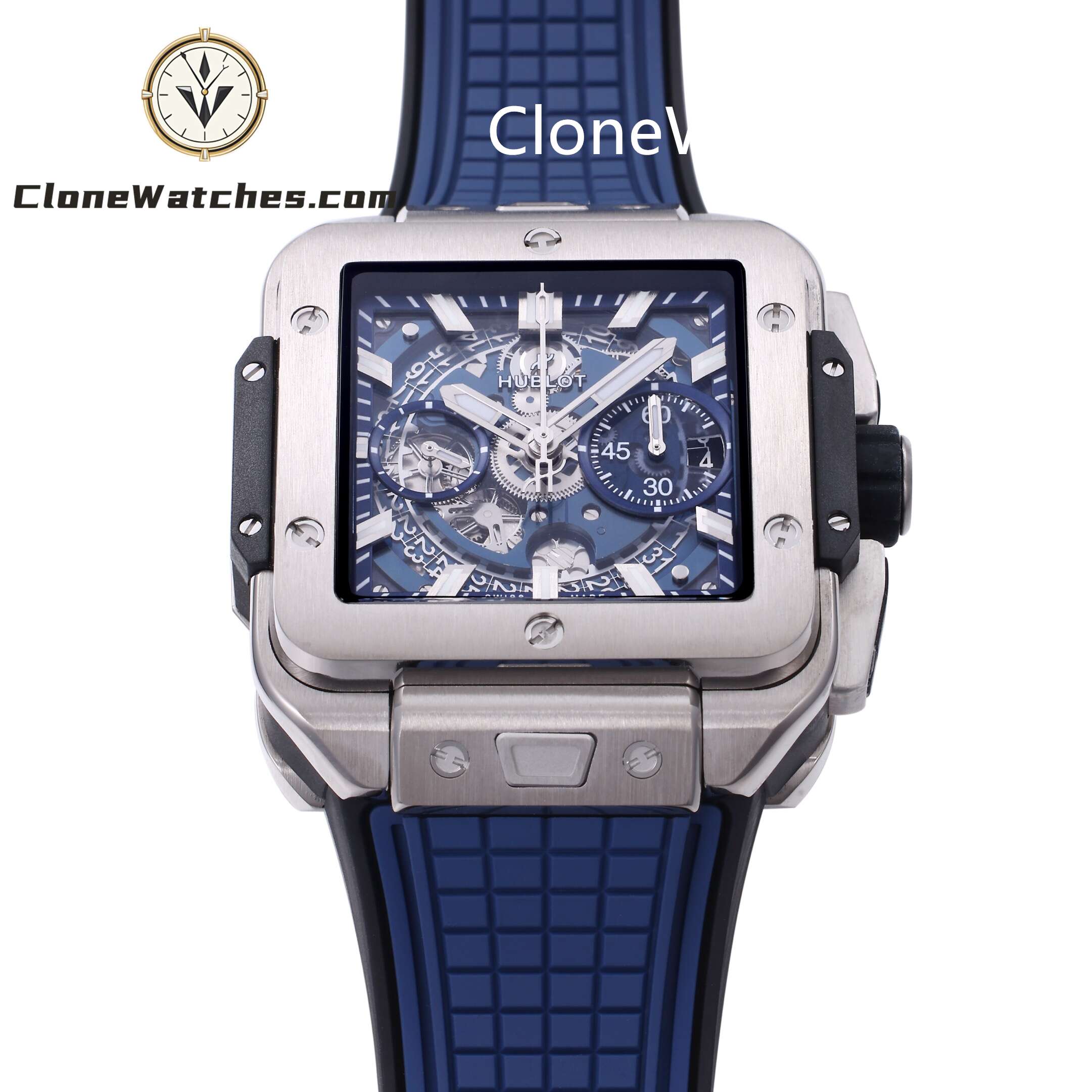 Hublot Super Clone Watches 1:1 Square Bang Unico Titanium Blue 42MM 821.NX.5170.RX