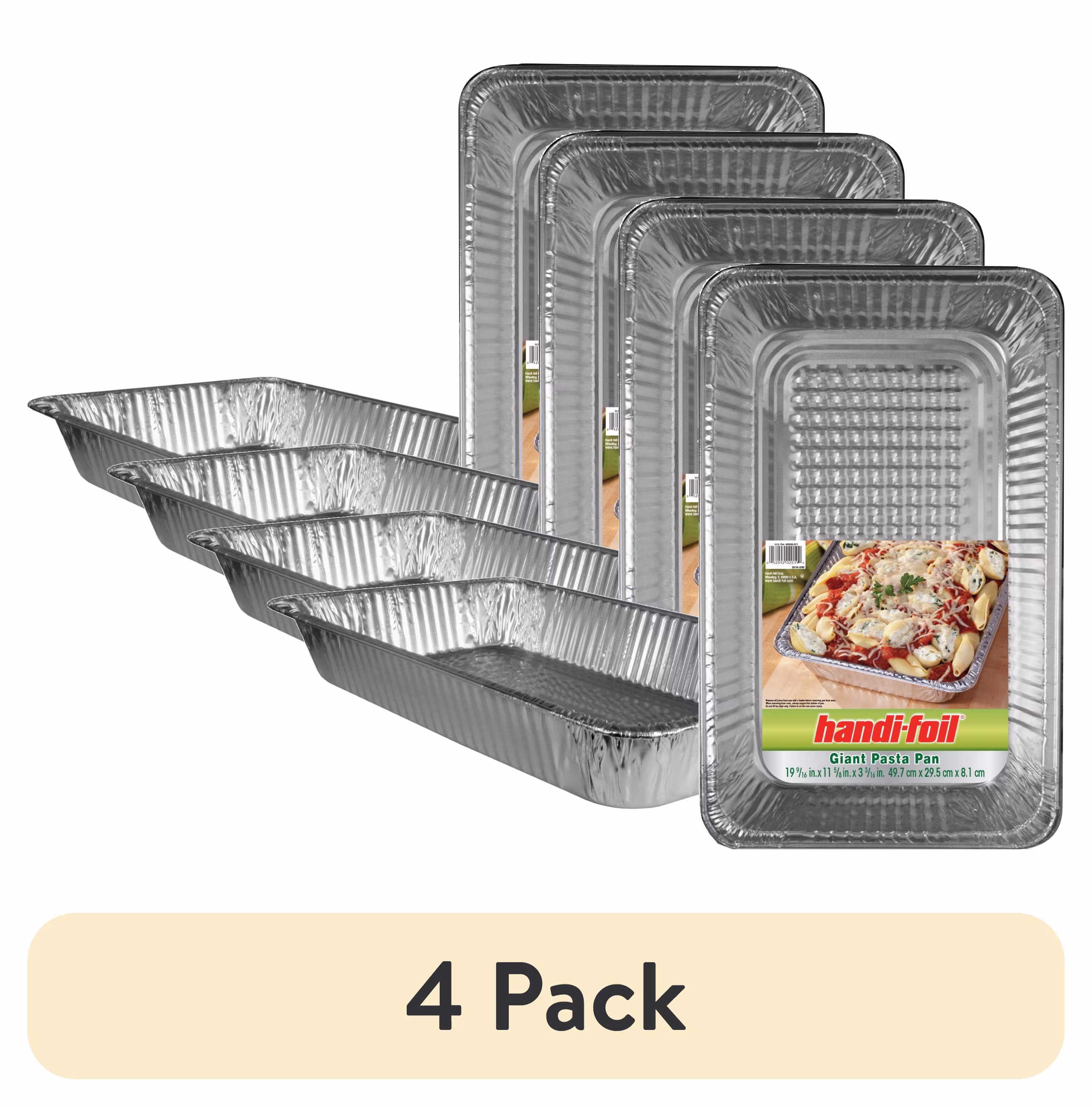 (4 pack) Handi-Foil 19.56" x 11.63" Aluminum Giant Pasta Pan, 1 Count