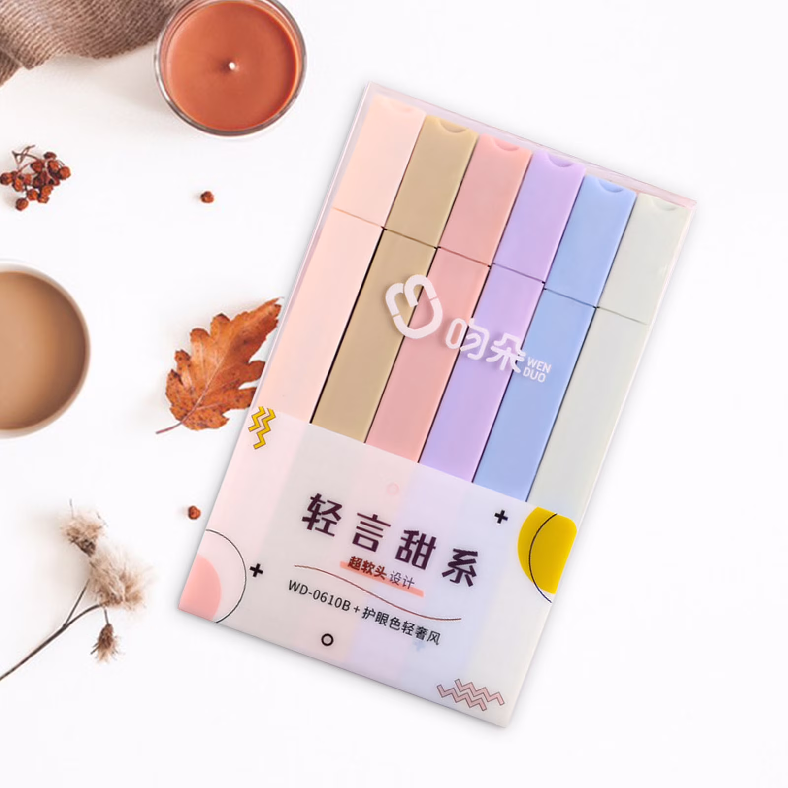 Yhmxh 6PCS Cute Highlighters Assorted Colors, Bible Highlighters and Pens No Bleed, Mild Soft Chisel Tip Pastel Markers Pens for Journaling Note Taking Office Stationary Supplies
