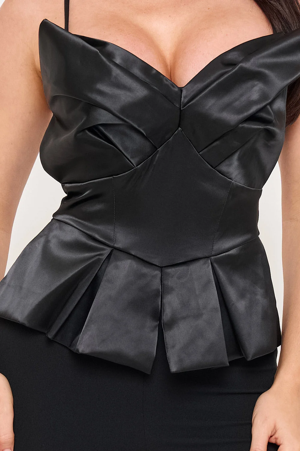 Symphony Jumpsuit - Satin Peplum Top Jumpsuit