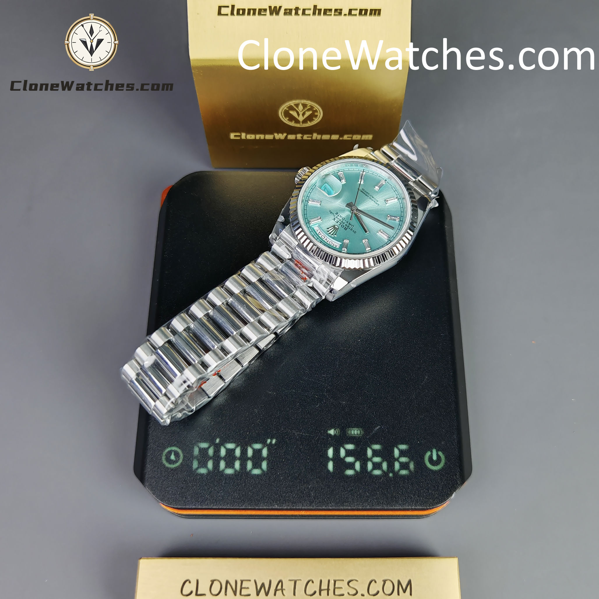 Rolex Super Clone Watches 1:1 Day Date Ice Blue Dial 36mm m128236-0009 3255 Movement