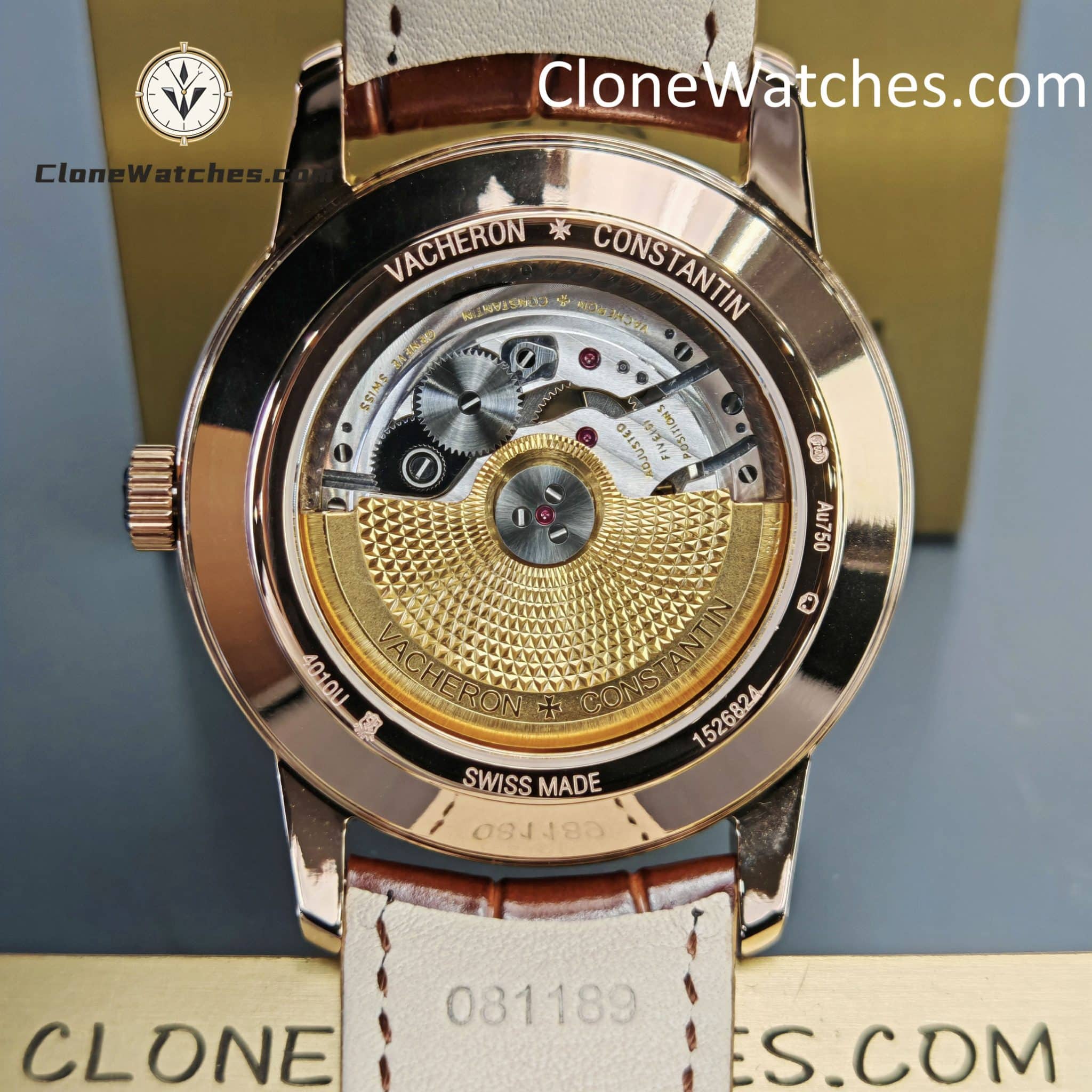 Vacheron Constantin Super Clone Watches 1:1 Patrimony Rose Gold 4010U/000R-B329 White Dial