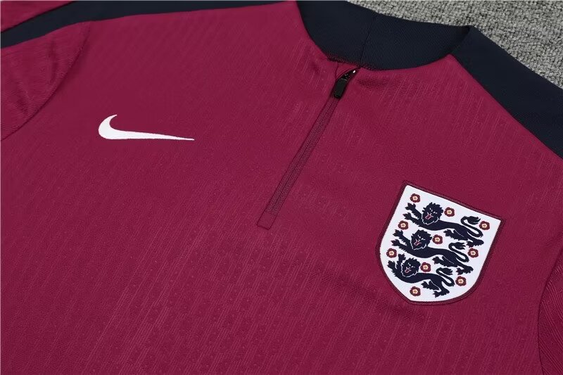 2024/25 England half-pull training uniform red 1:1 Thai quality suit