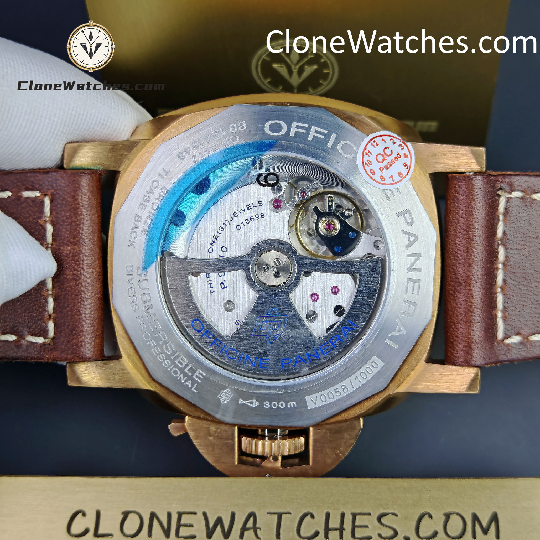 Panerai Super Clone Watches 1:1 Submersible Bronzo PAM 00968 Brown Dial