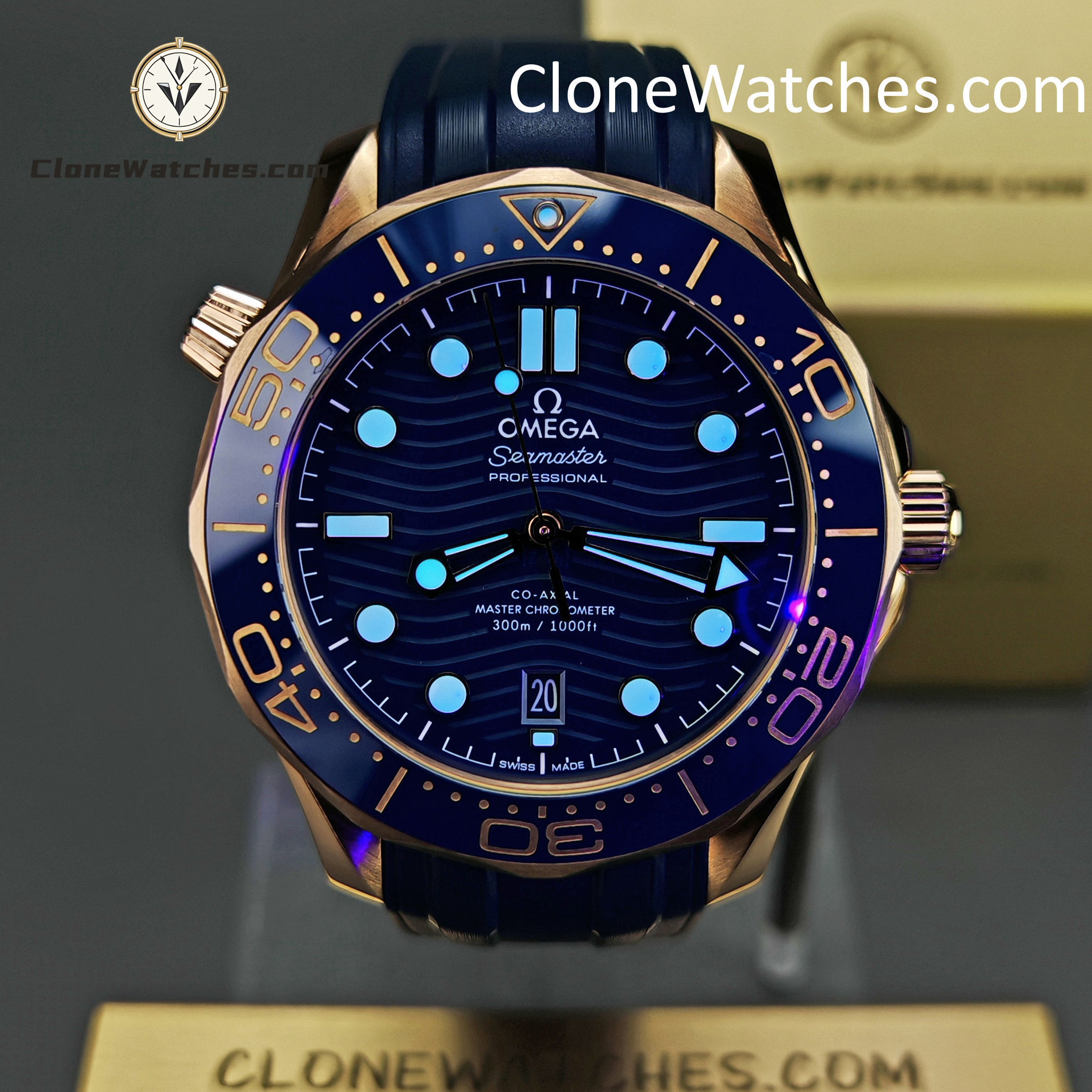 OMEGA Super Clone Watches 1:1 Seamaster Diver 300M Rose Gold 210.62.42.20.03.001 42MM