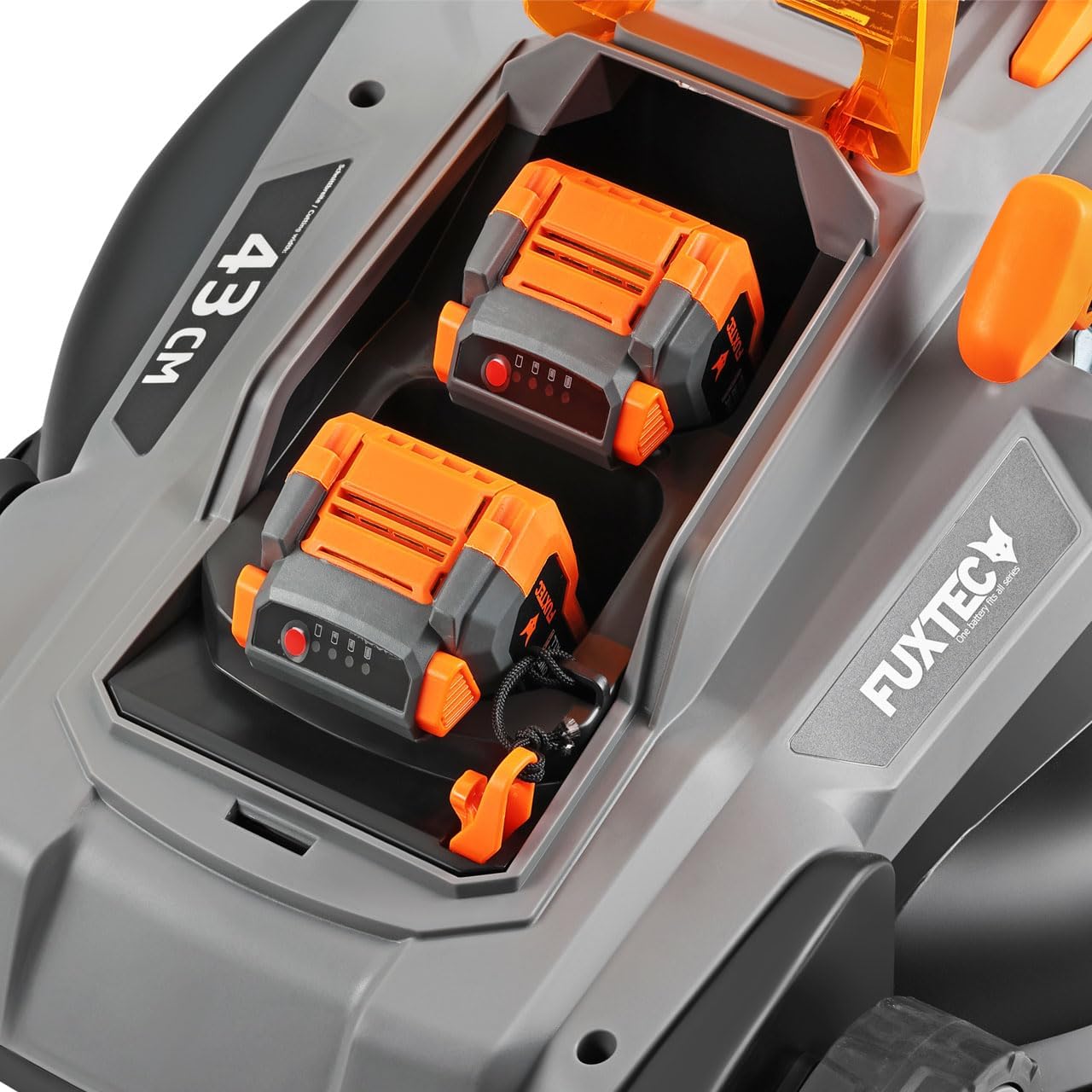 Tondeuse gazon sans fil 40 V 43 cm 40 L hauteur réglable avec batteries et chargeur