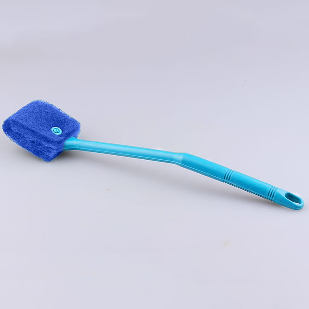 Aquarium Algae Scraper Double Sided Sponge Brush Cleaner Long Handle Fish Tank Scrubber for Glass Aquariums and Home Kitchen