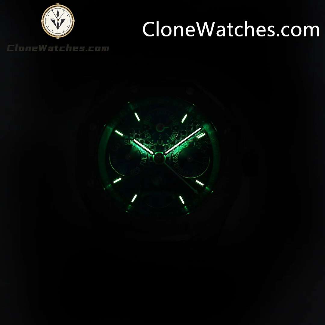 Audemars Piguet Super Clone Watches 1:1 Royal Oak Perpetual Calendar Turquoise Blue 26613ST 41MM
