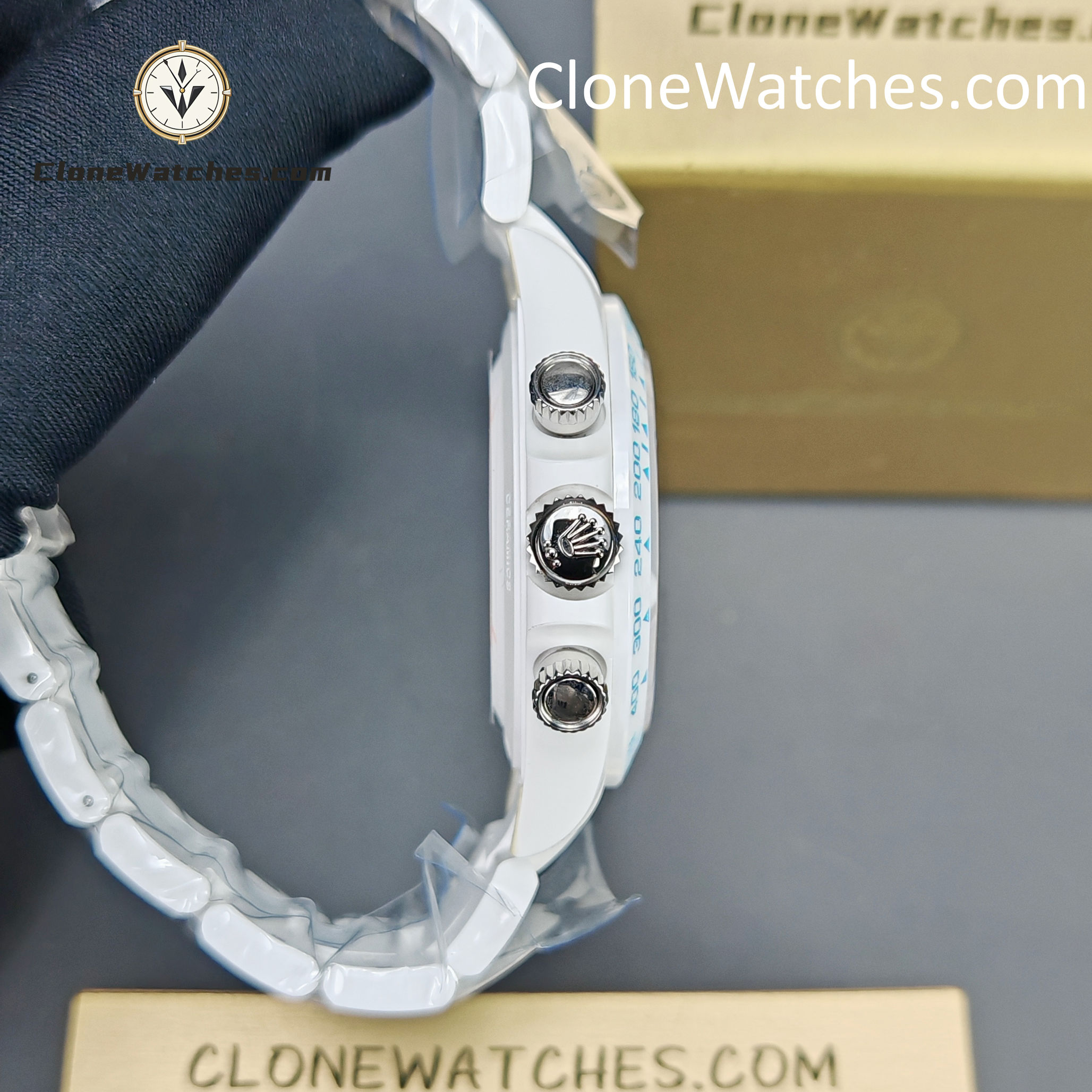 Modified Super Clone Watches 1:1 AET Rolex Daytona Full Ceramic Abu Dhabi 4130 Movement