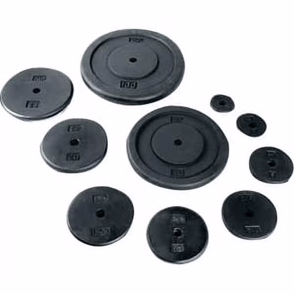 CAP Barbell Standard Cast Iron Weight Plate, Black, Singles 1.25-50 lb