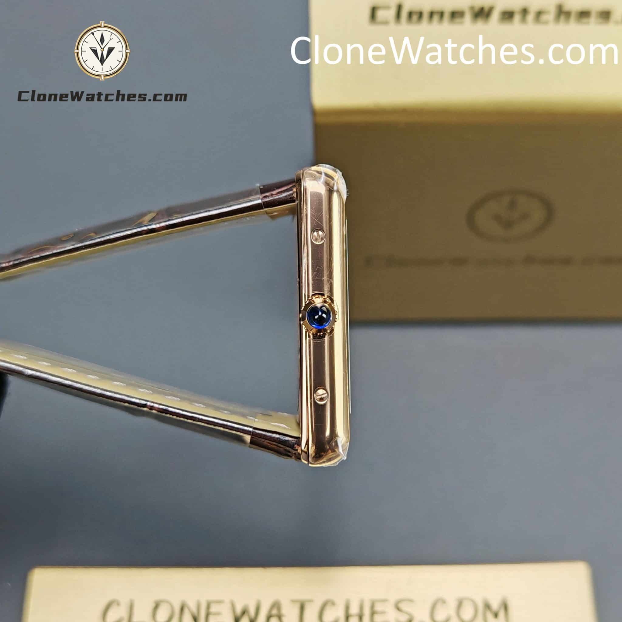 Cartier Super Clone Watches 1:1 Tank Quartz Movement Silver White Dial 33.7 x 25.5MM WGTA0011