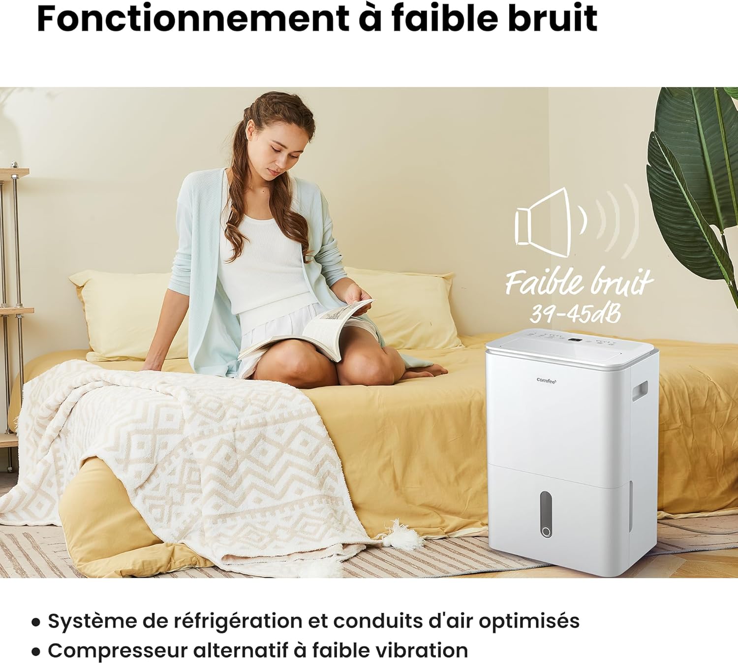 Déshumidificateur 20 L jour connecté réservoir 3 L mode sèche linge