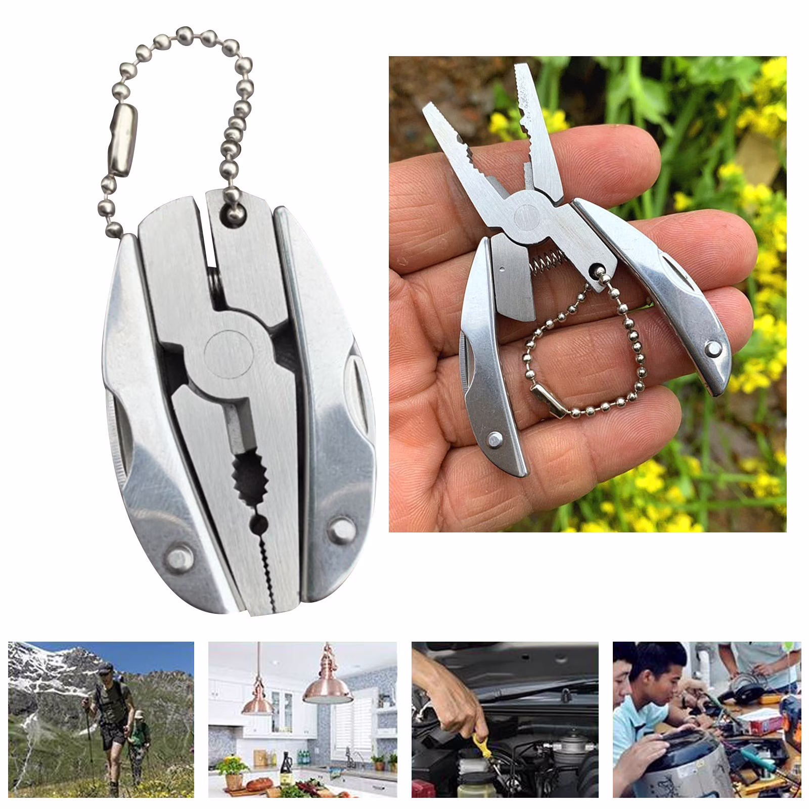 Fdelink Multi Function Knife Pliers,Tool Knife,Outdoor Mini Multi Camping Folding Screwdriver Plier Pocket Hot~,Utility Cutter,1*Turtle Back Clamp
