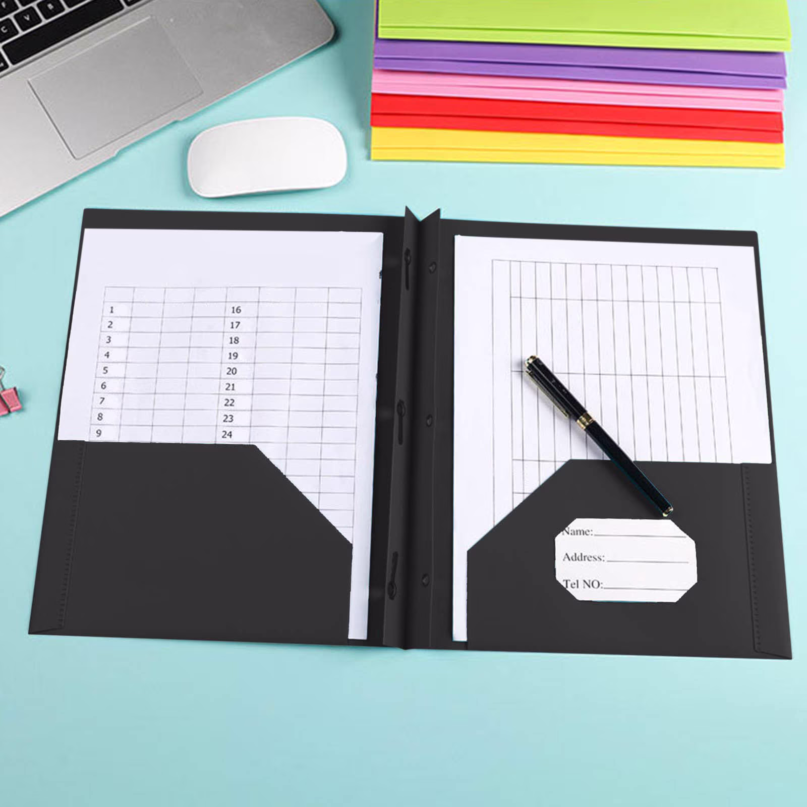 PRETXORVE Plastic Folders with Pockets Heavy Duty Pocket Folders Letter Size File Folders for Documents Office School