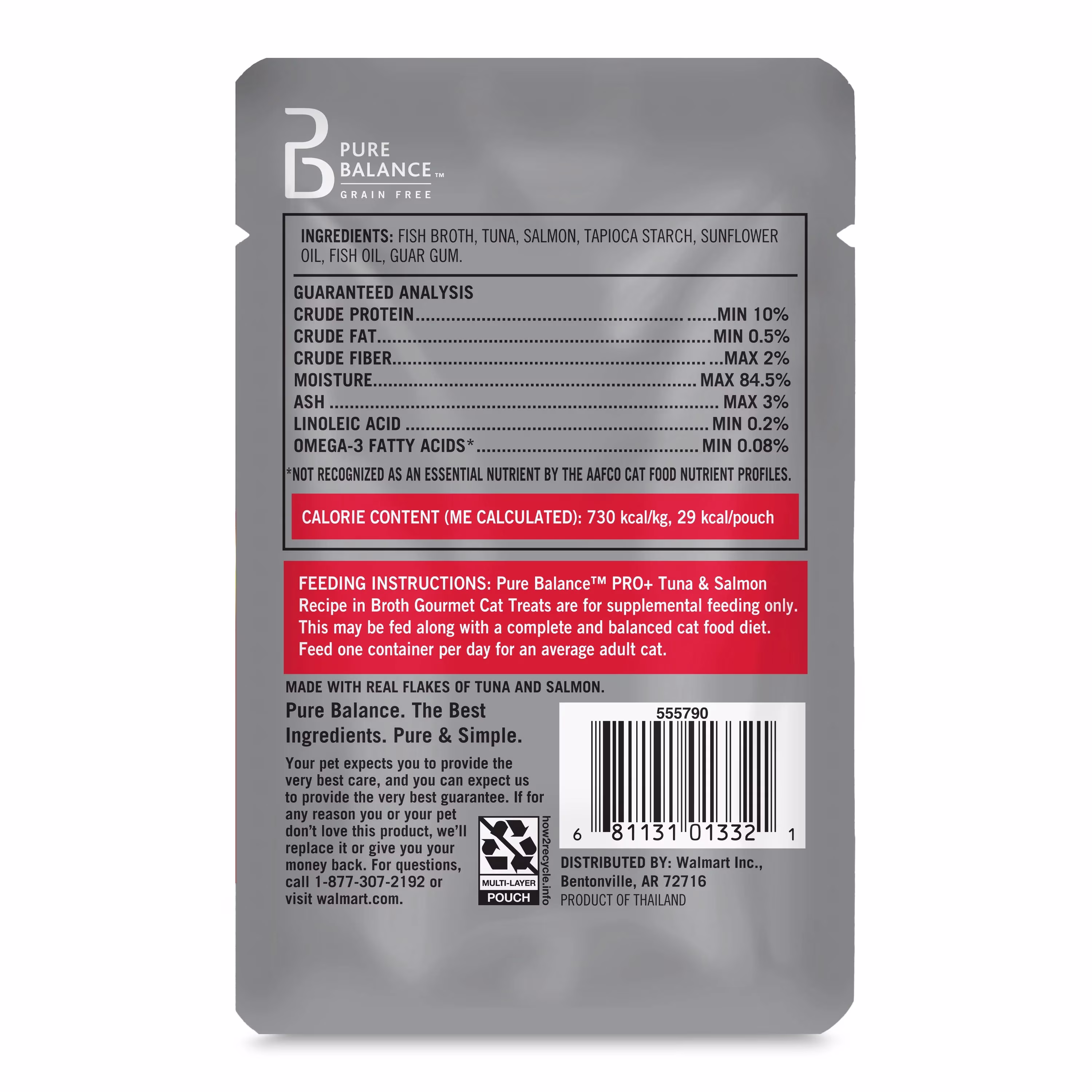 Pure Balance Pro+ Skin and Coat Tuna and Salmon Recipe in Broth, 1.4 oz