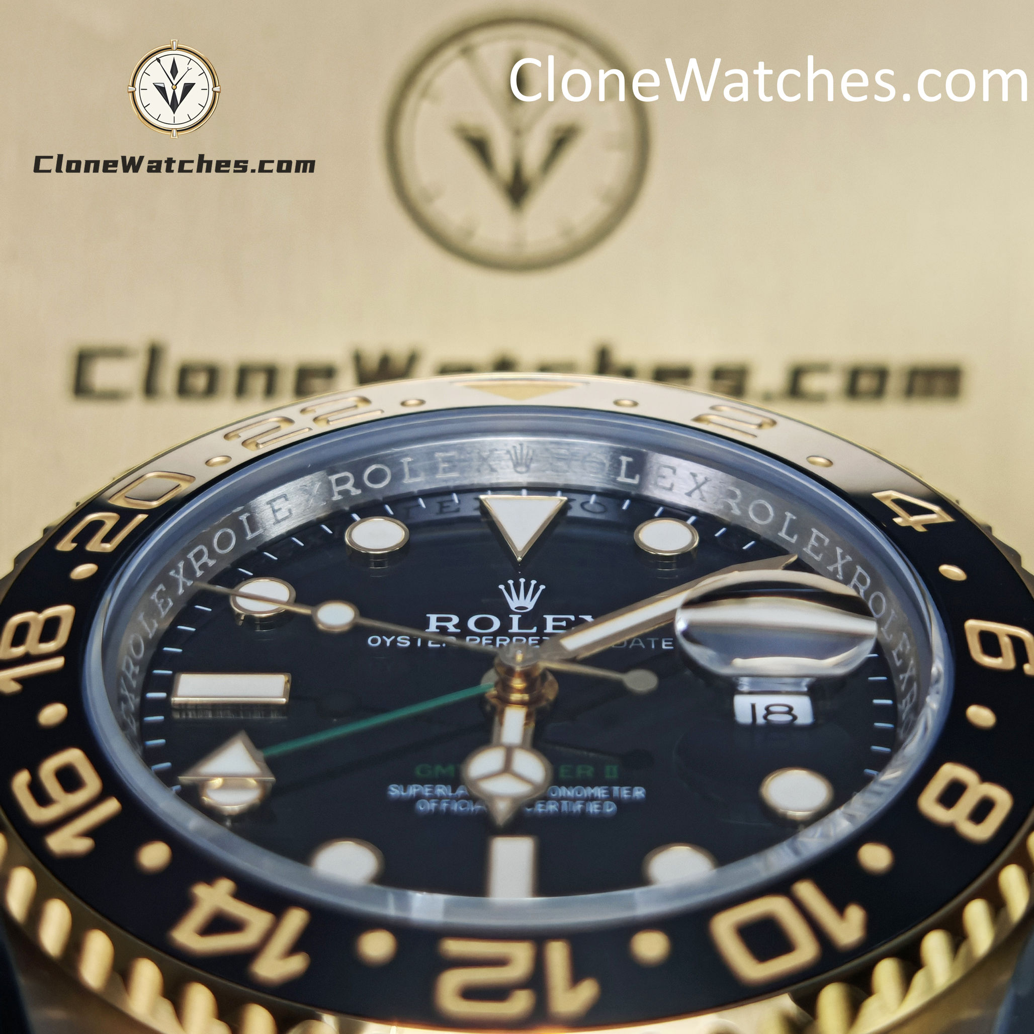 Rolex Super Clone Watches 1:1 GMT Master II 116713-LN-78203 Oyster 3186 Movement