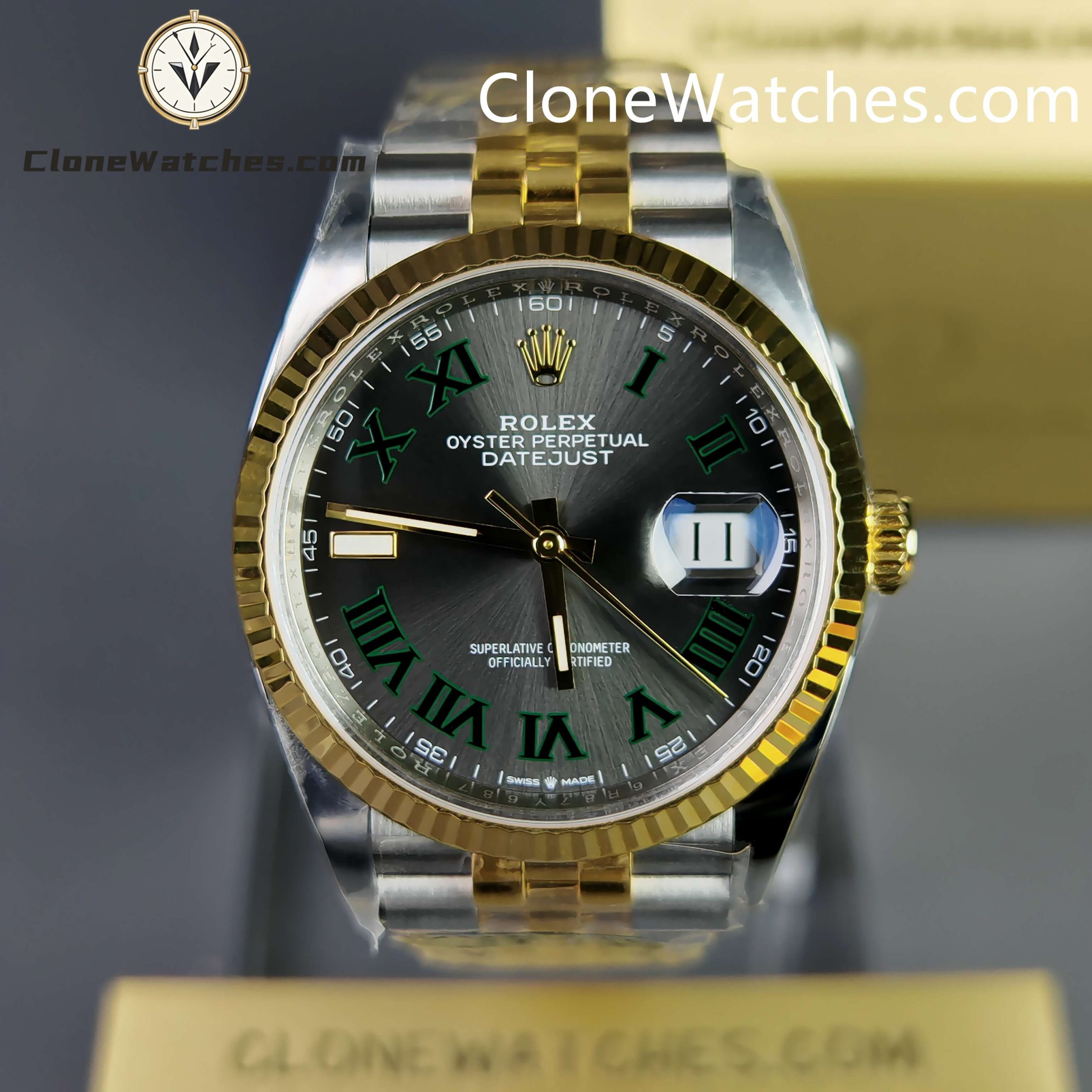Rolex Super Clone Watches 1:1 DateJust Gray Roman Dial M126233 – 0035 Jubilee 36MM 3235 Movement