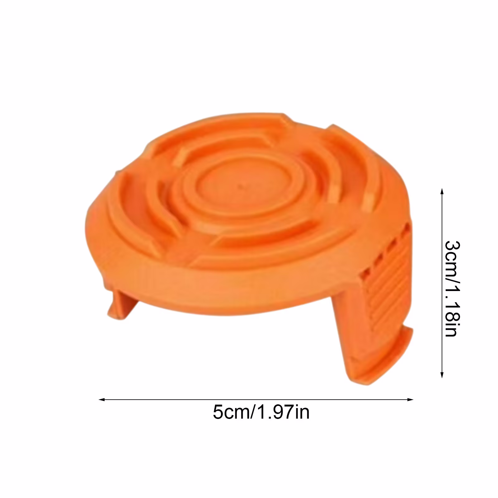 1 Pc Replacement Spool Cap Covers Compatible with Worx, Trimmer Cap Suitable for Worx Weed Eater String Trimmers WA0010, WA6531, 1.97x1.18 Inch, Orange