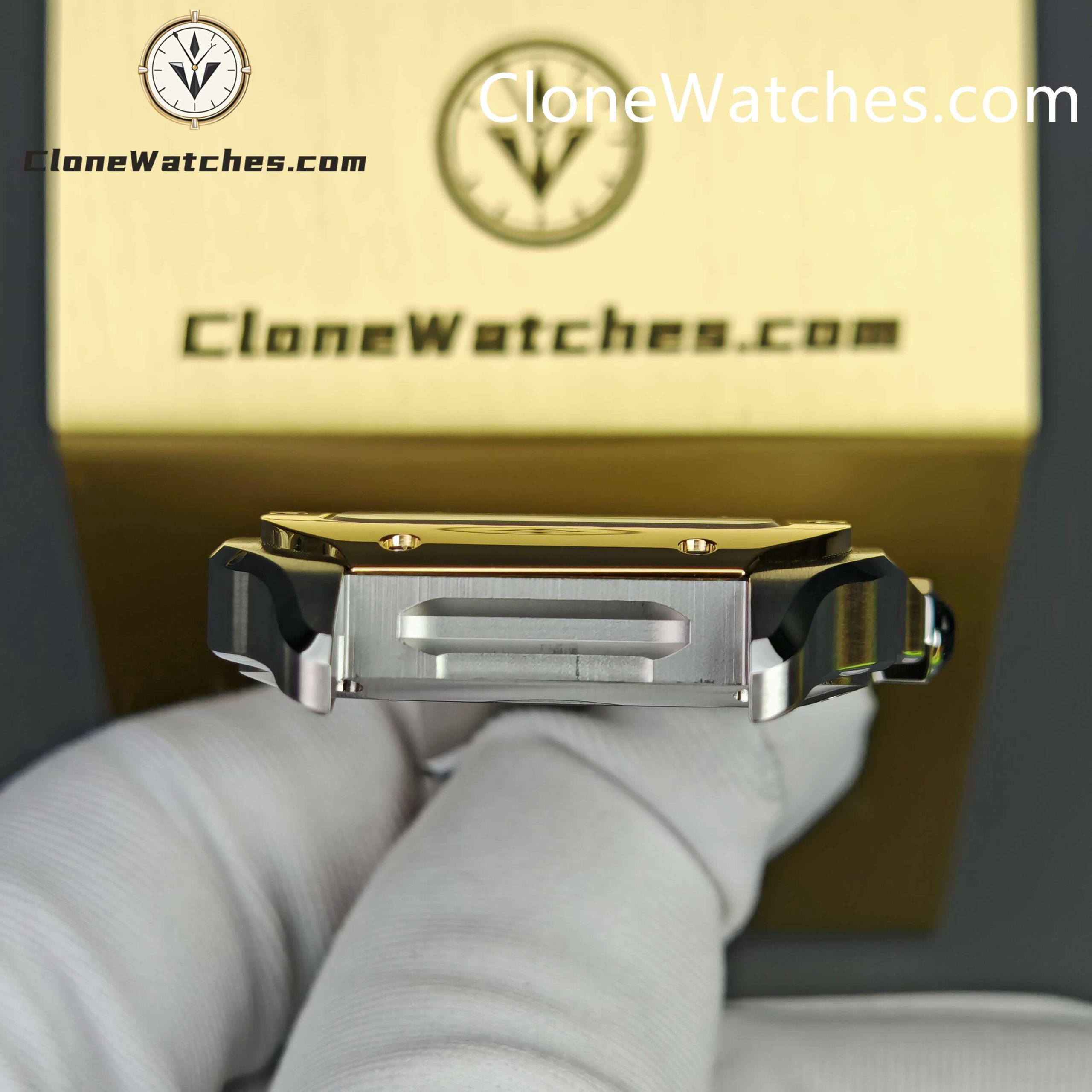 Cartier Super Clone Watches 1:1 Santos Series White Dial 18K gold plated 35.1MM W2SA0016