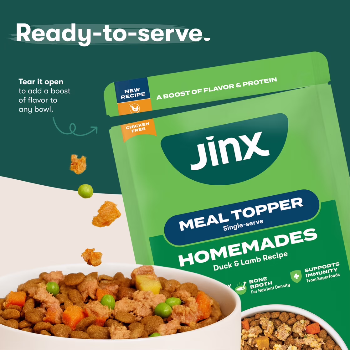 Jinx Homemades Single-Serve Meal Topper Duck & Lamb Recipe, 3 oz Pouch