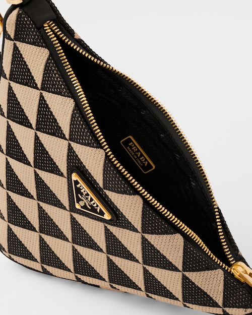 Prada Embroidered fabric mini-bag - Black/Beige