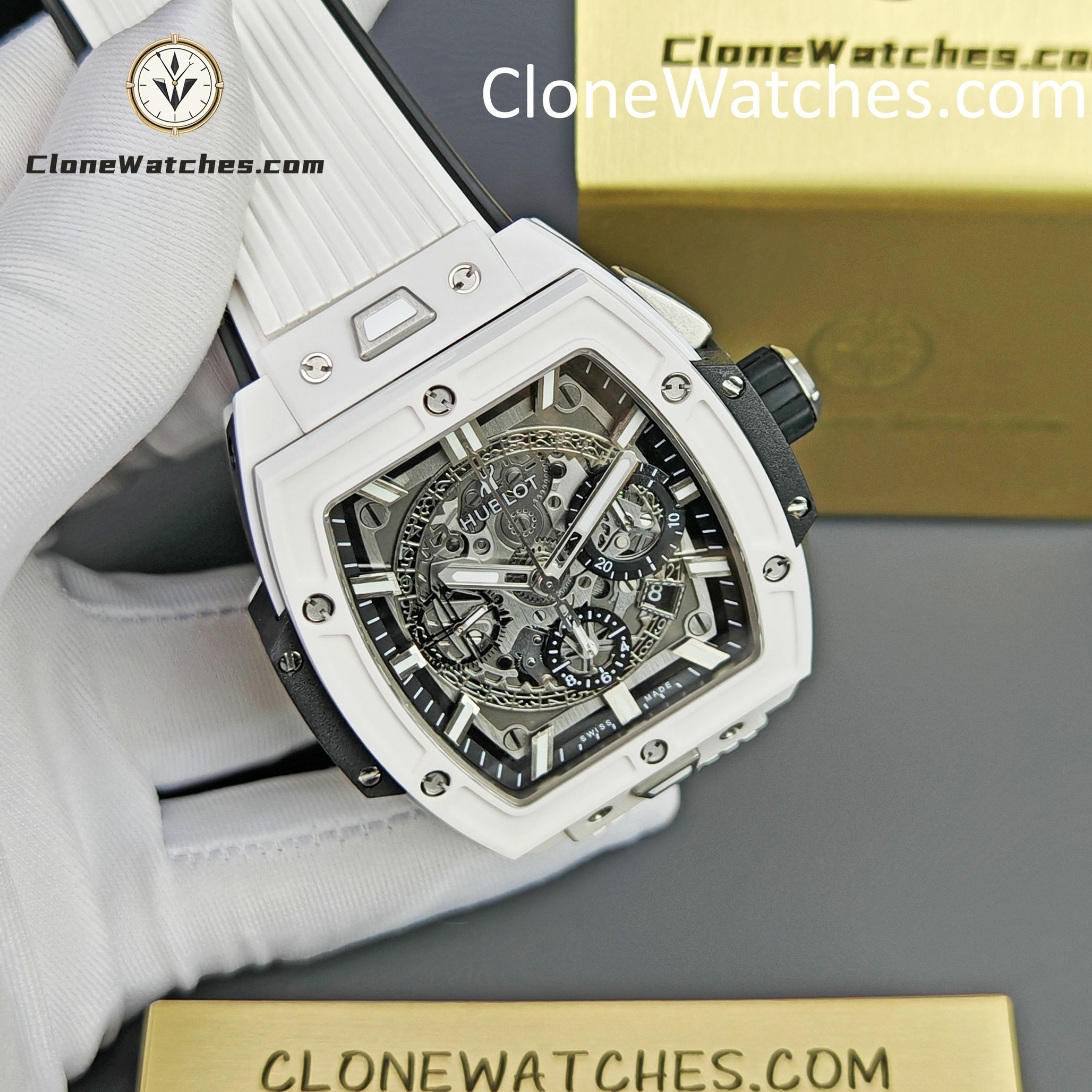 Hublot Super Clone Watches 1:1 Spirit of Big Bang White Ceramic 642.HX.0170.RX