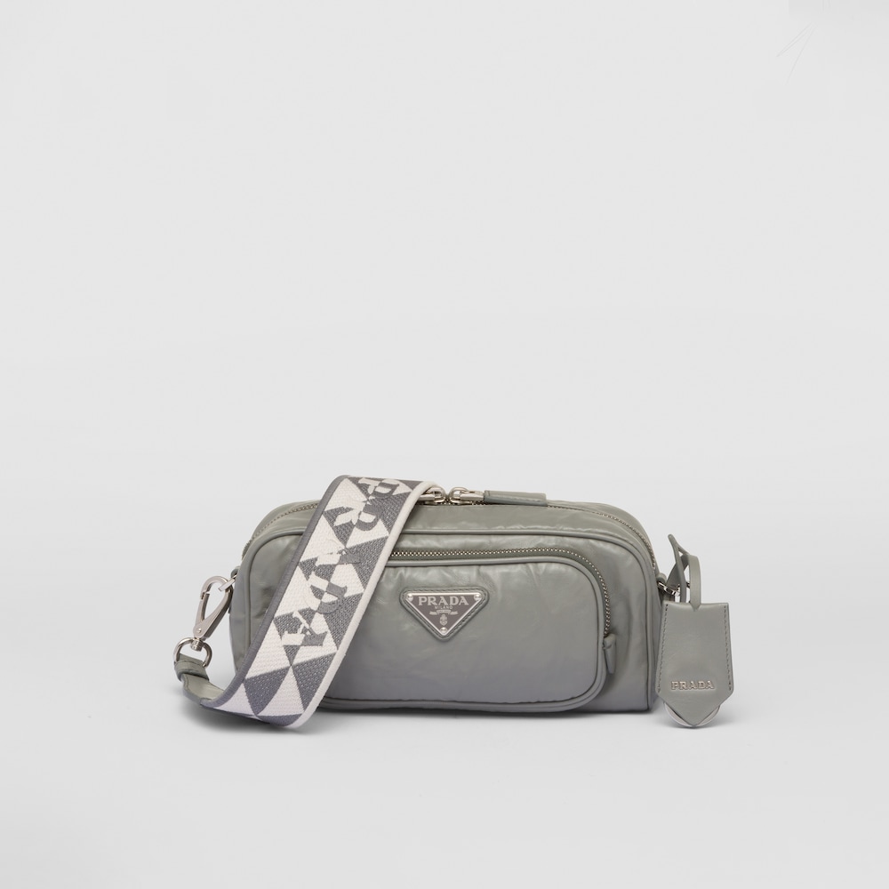 Prada Nappa antique leather multi-pocket shoulder bag - Slate Gray