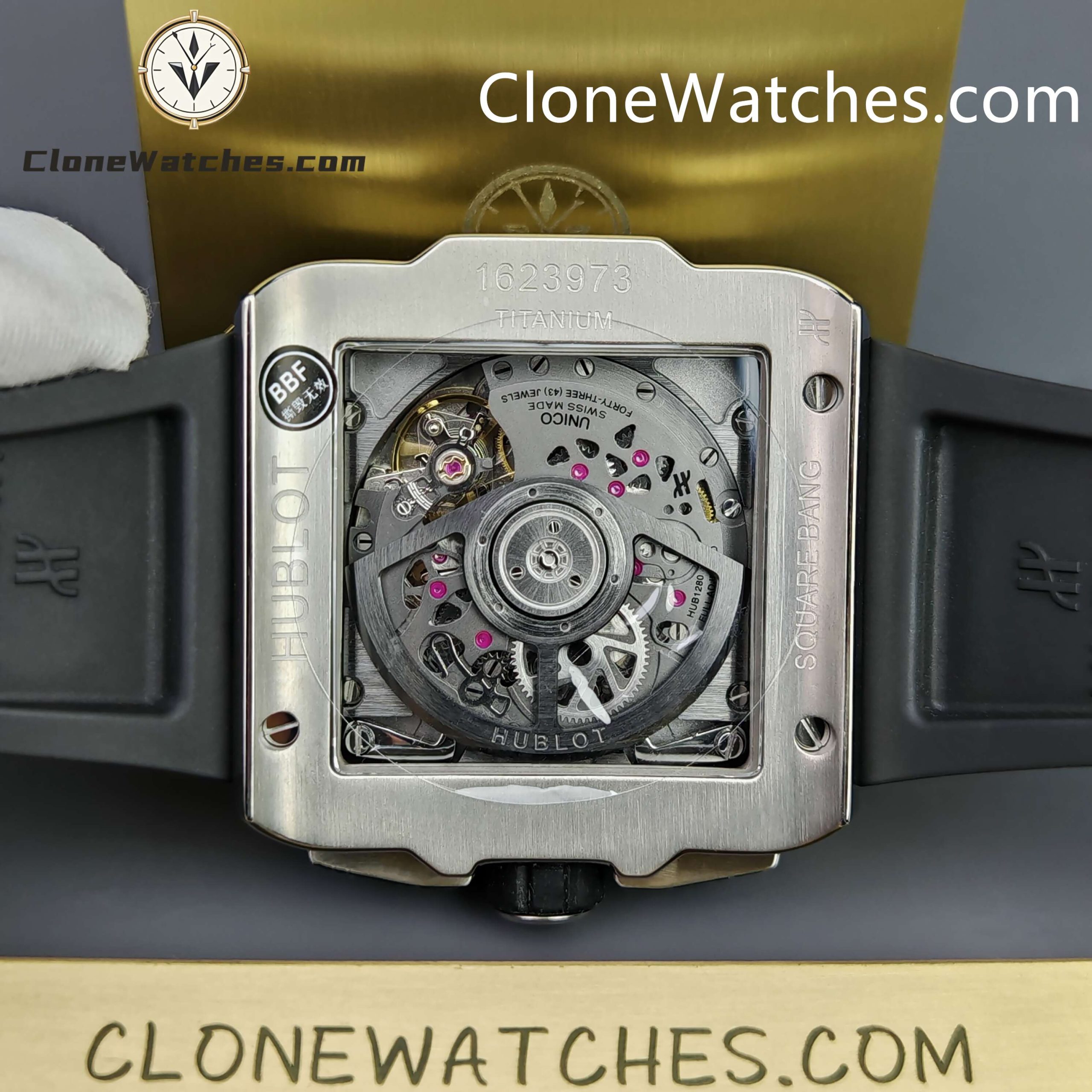 Hublot Super Clone Watches 1:1 Square Bang Unico Titanium Ceramic 42MM 821.NM.0170.RX