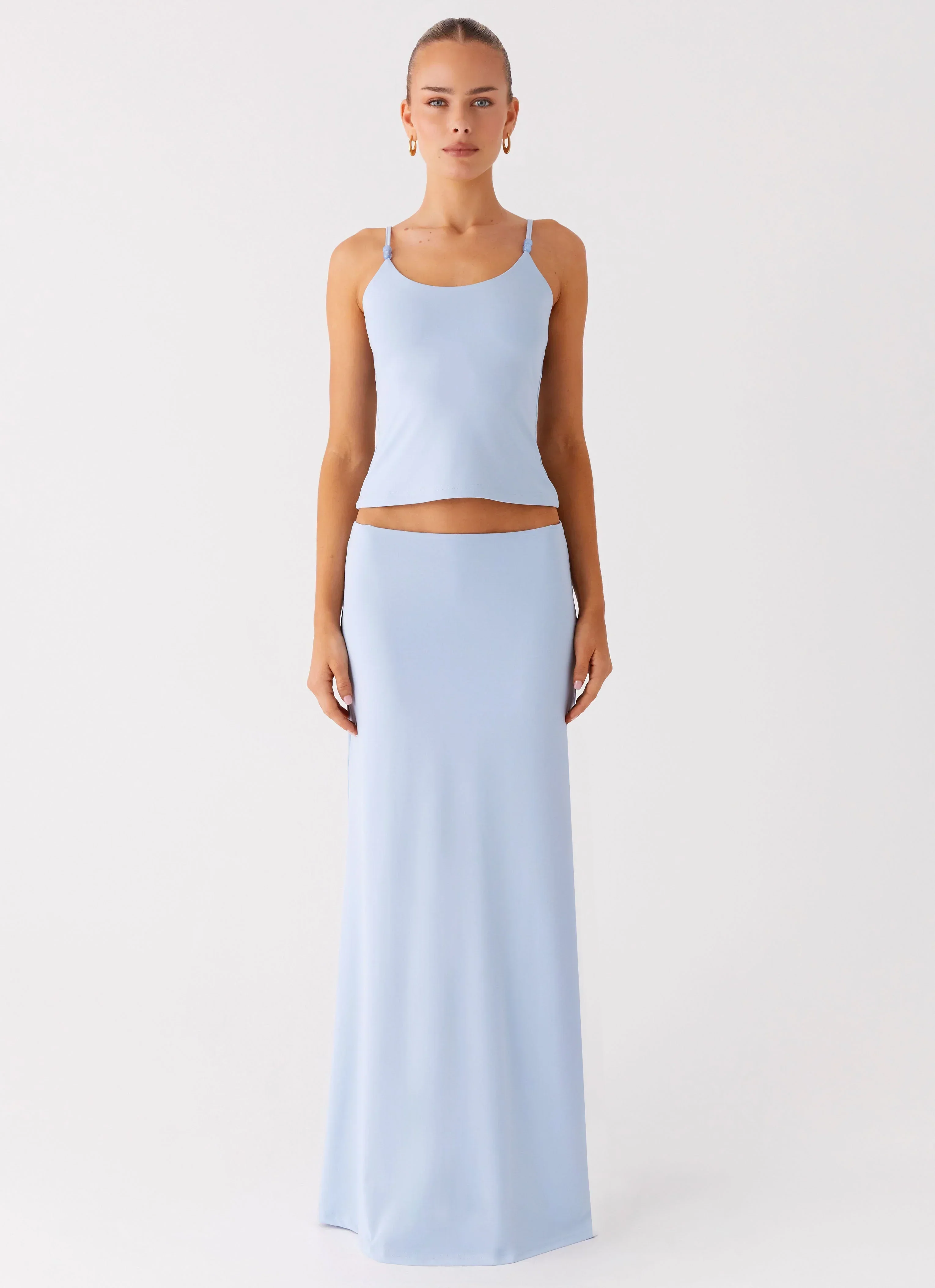 Garrix Bead Cami Top - Baby Blue