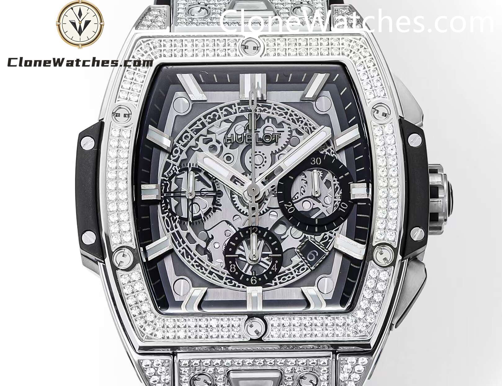 Hublot Super Clone Watches 1:1 Spirit of Big Bang Titanium Pavé 642.NX.0170.RX.1704