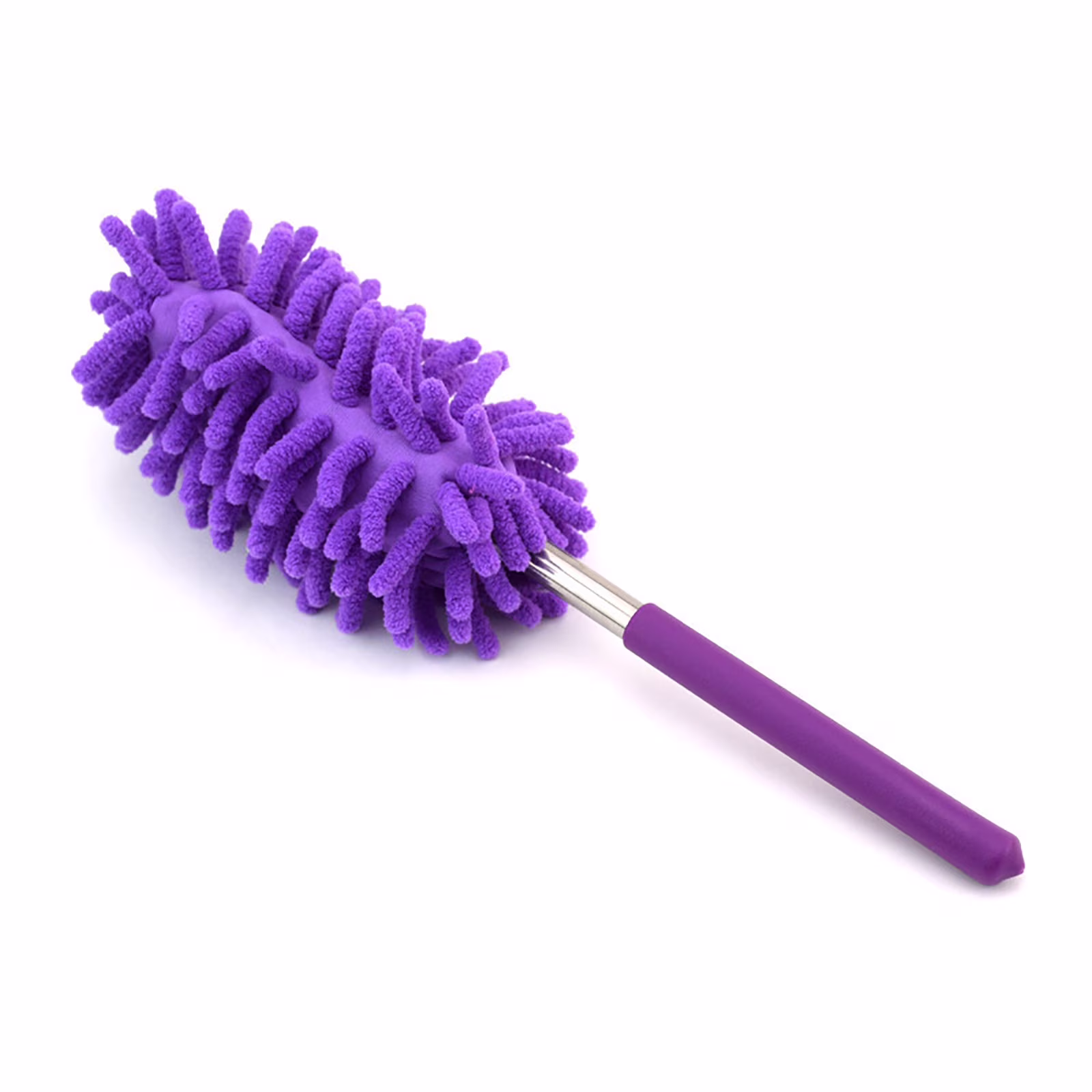 Extendable Hand Duster Brush – Dusknt Purple Microfiber Retractable Duster with Telescoping Pole, Washable & Reusable Pad for Car Interior, Home Furniture & Electronics, Perfect for Spring Deep