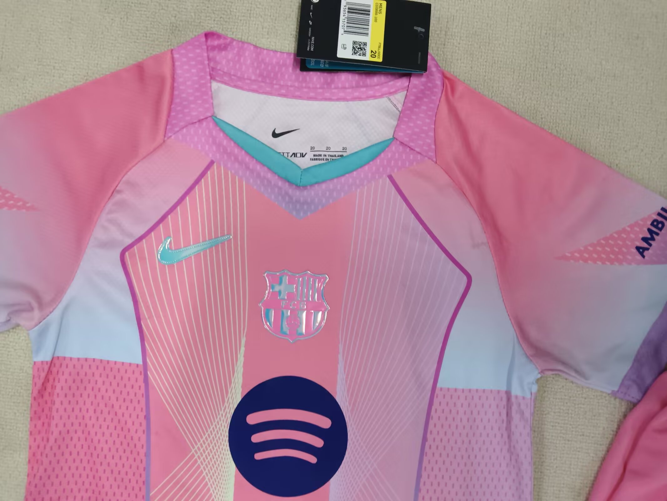 25-26 Barcelona Second Away Pink Jersey - Kids Kit