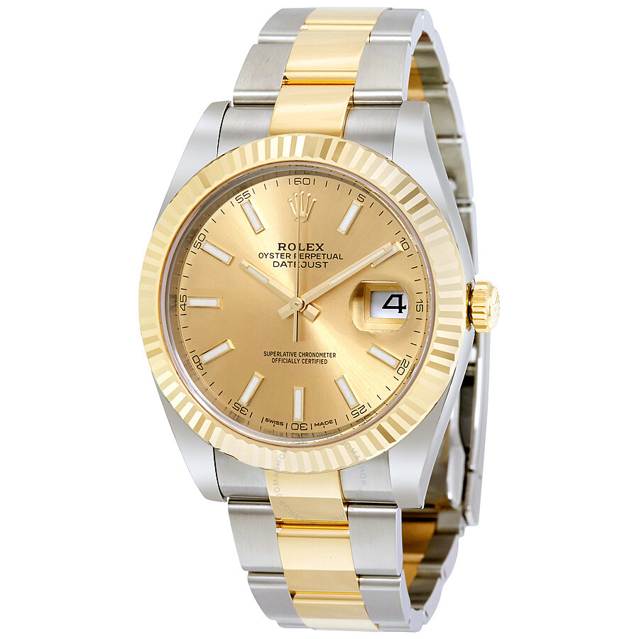 Rolex Datejust 41 Champagne Dial Steel and 18K Yellow Gold Oyster Men s Watch 126333CSO（Lifetime free warranty+90-days replacement service & Refund!.）