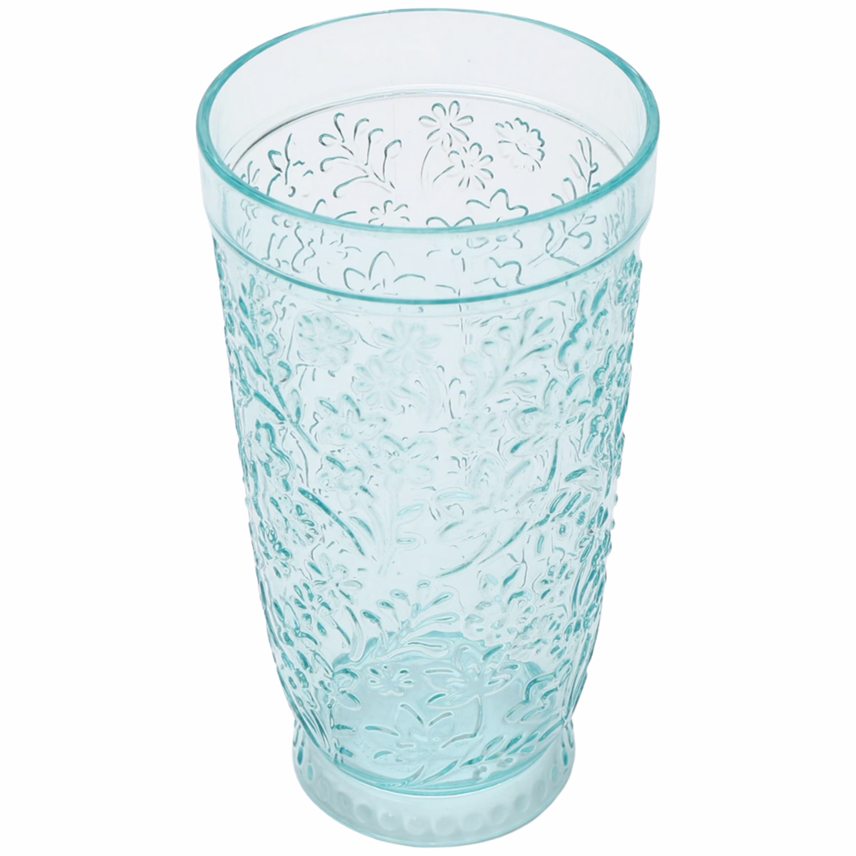 (2 pack) The Pioneer Woman 24-Ounce Tritan Embossed Ditsy Tall Tumbler, Teal