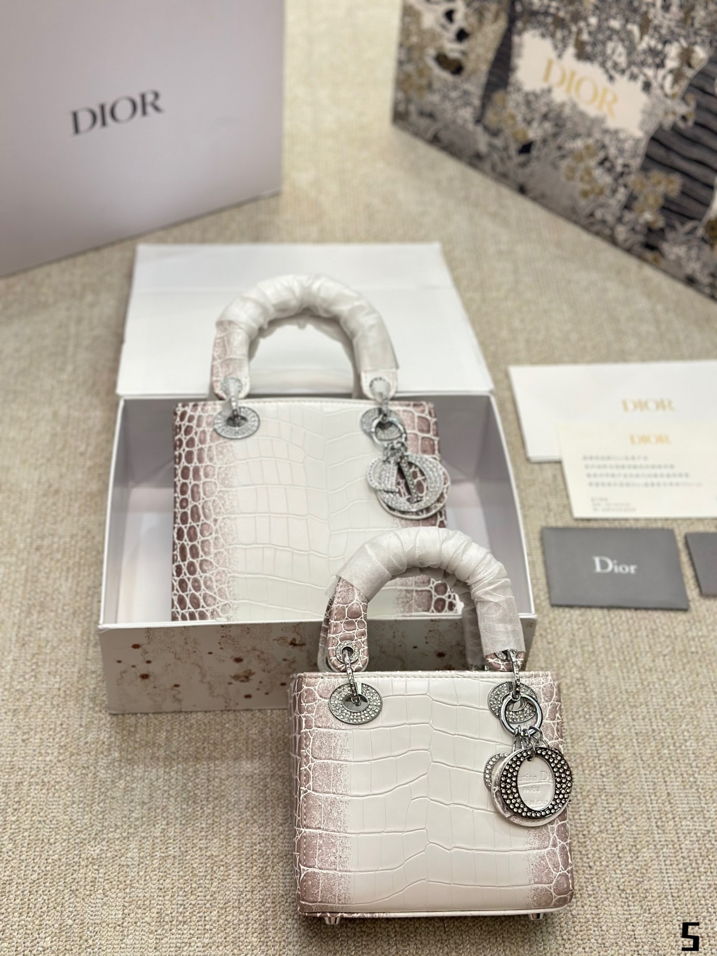 DIOR Lady bag Himalayan crocodile skin size 20 cm
