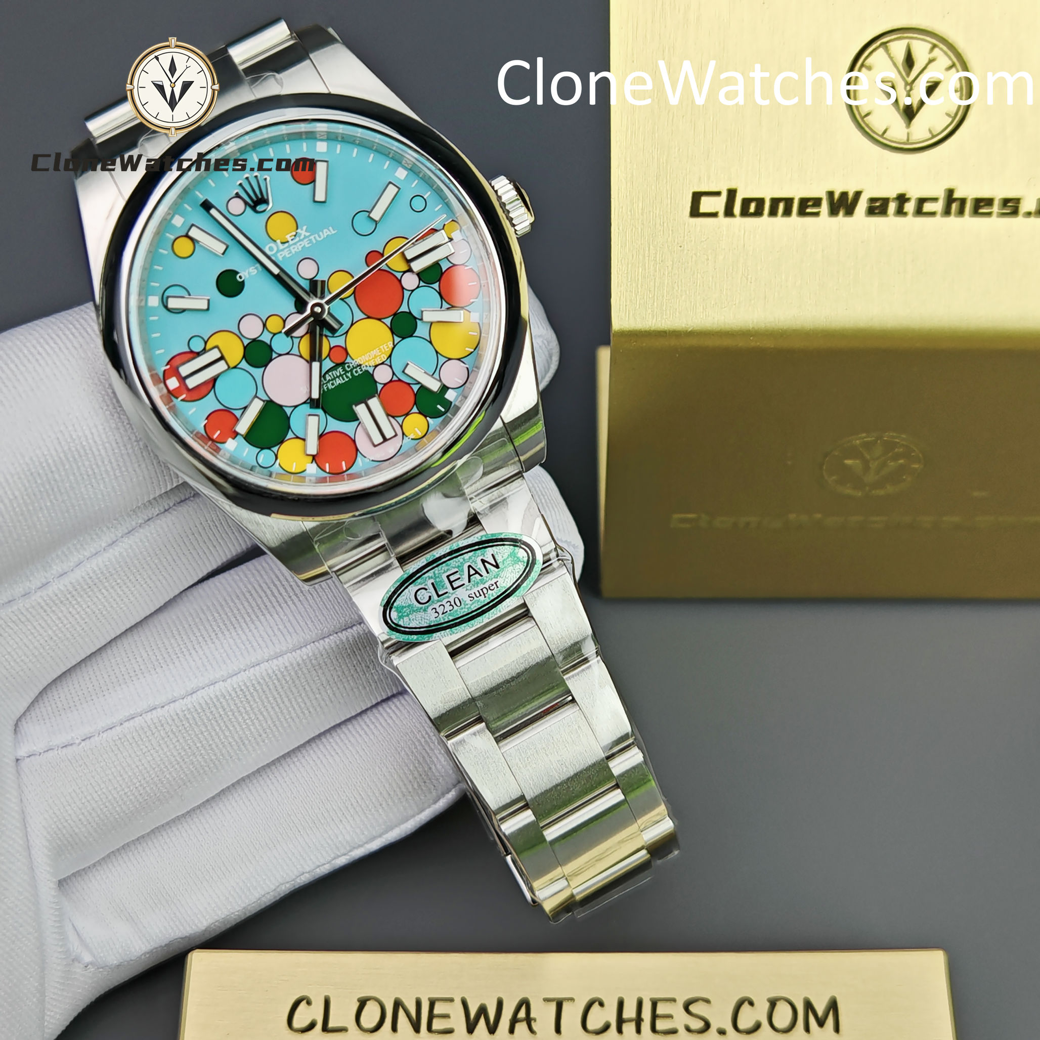 Rolex Super Clone Watches 1:1 Oyster Perpetual Celebration Dial 41mm M124300-0008 3230 Movement
